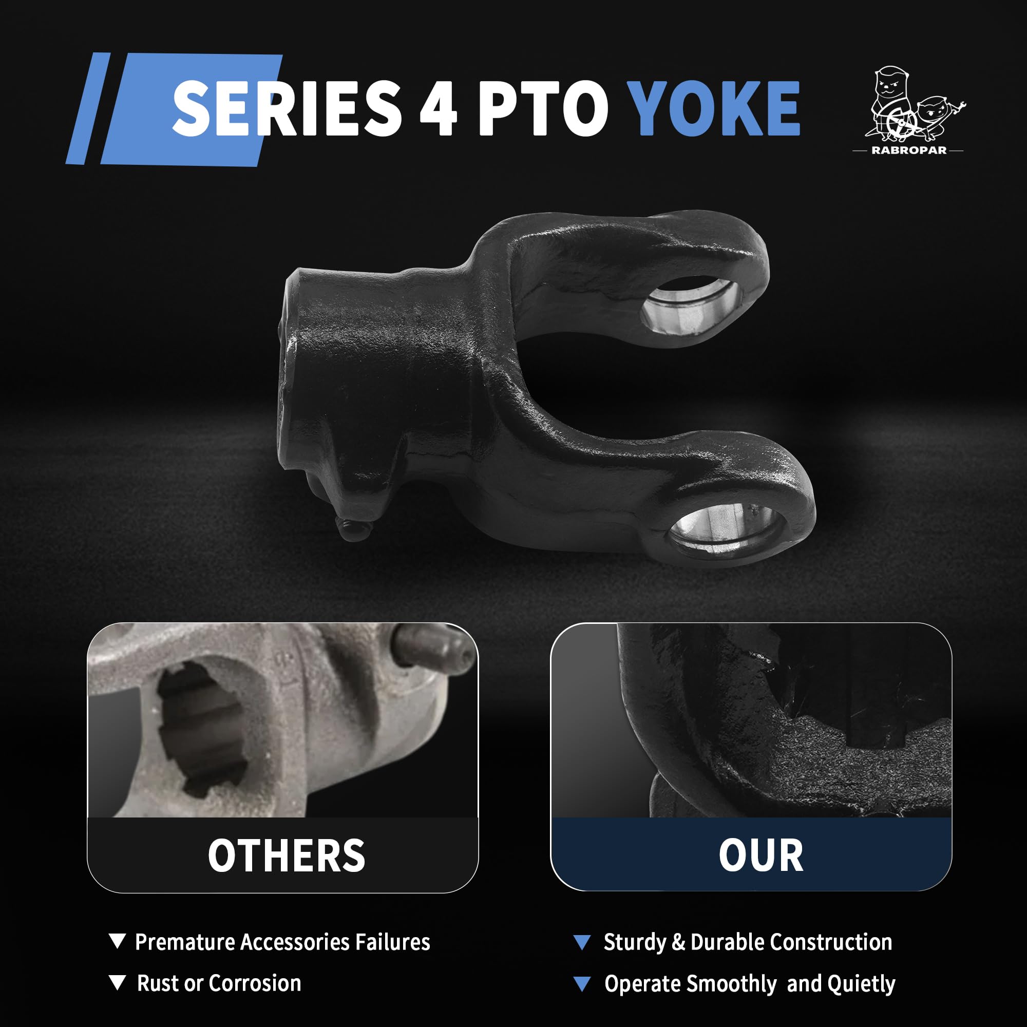 RABROPAR PTO Tractor End Yoke 4 Series 1-3/8