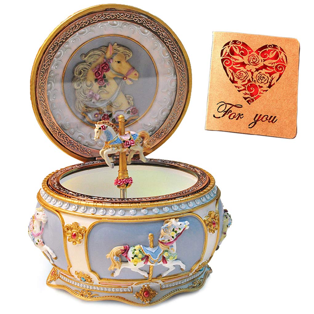 Amazon.com: Briskfeel Classical Carousel Horse Music Box LED