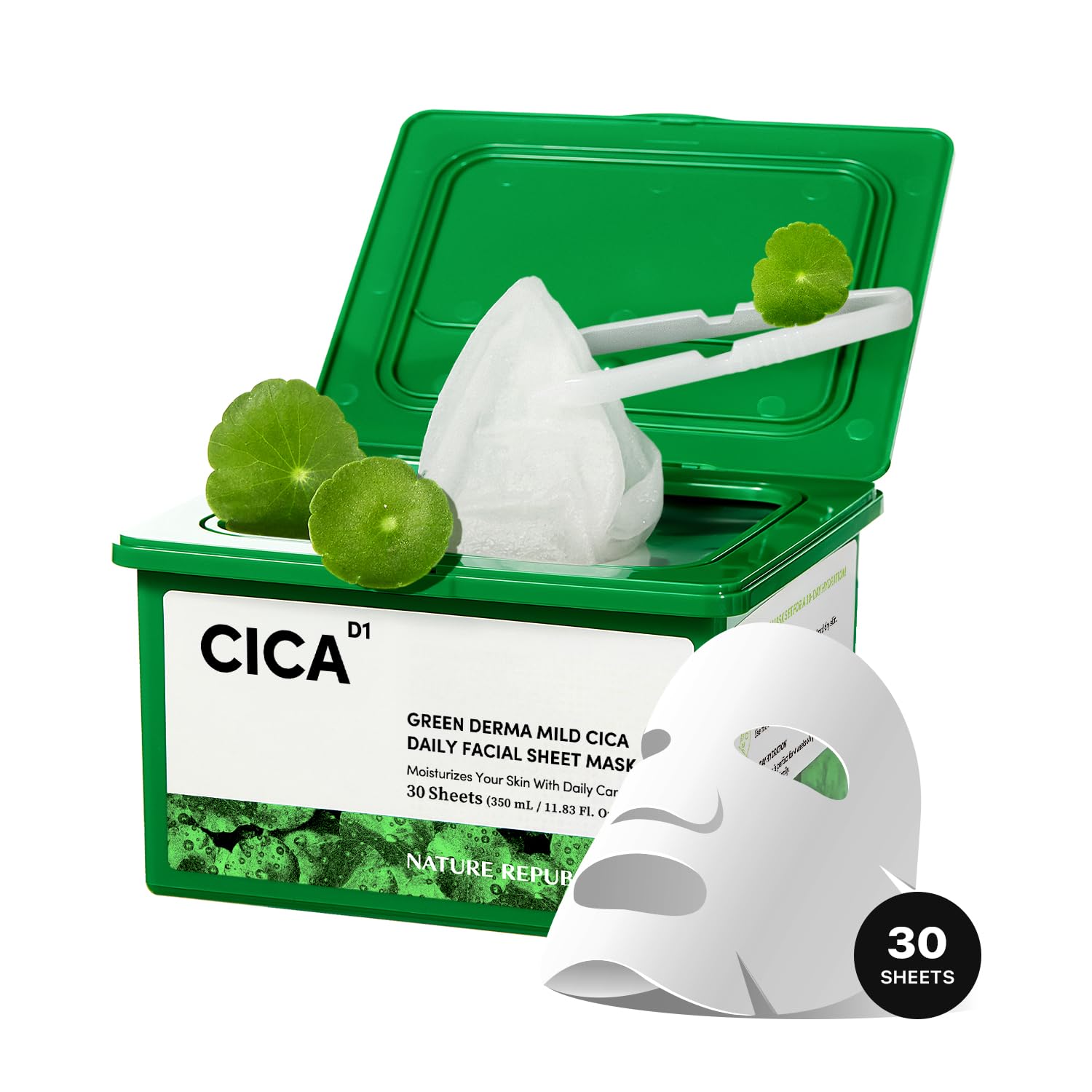 Amazon.com : Nature Republic Cica Daily Face Mask (30 vegan sheets