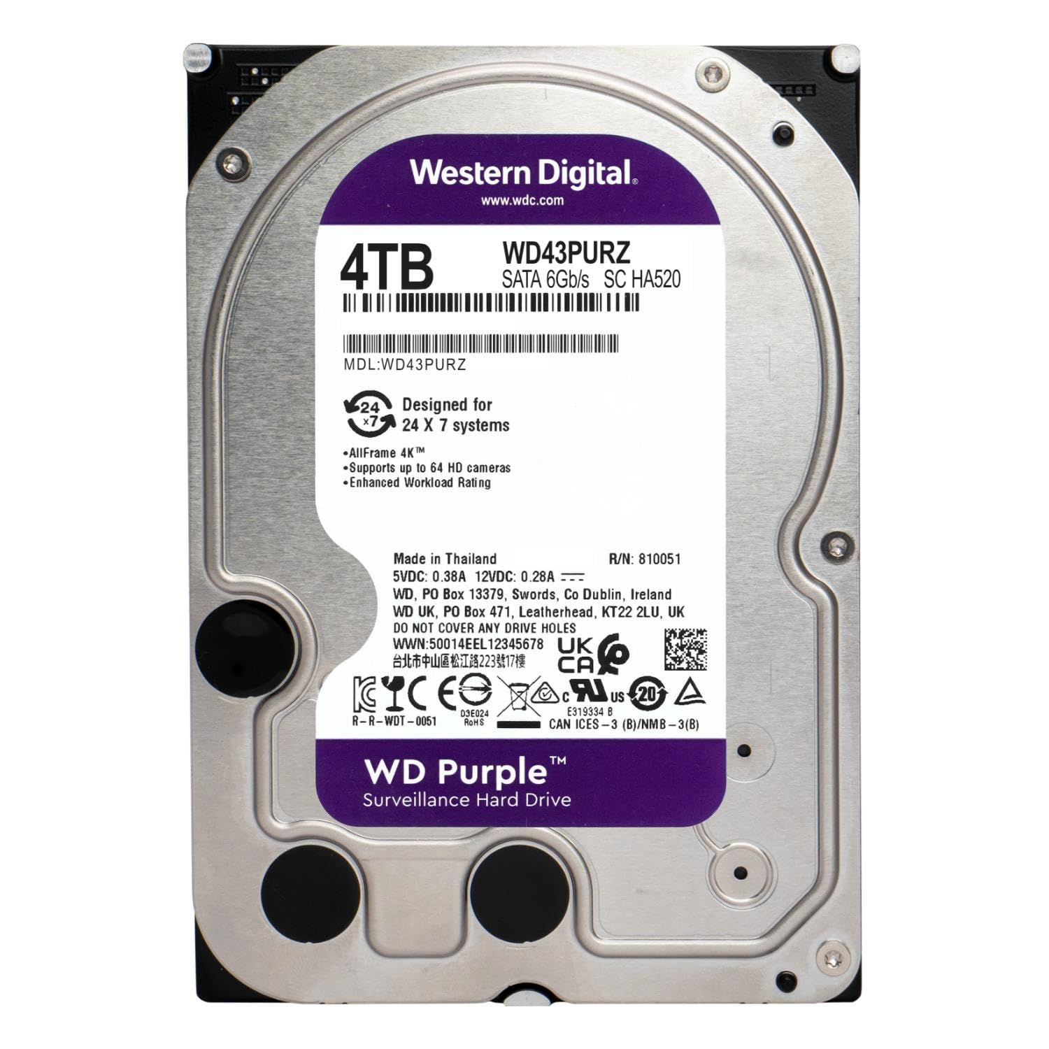 Amazon.co.jp: Western Digital 4TB WD Purple Surveillance Internal