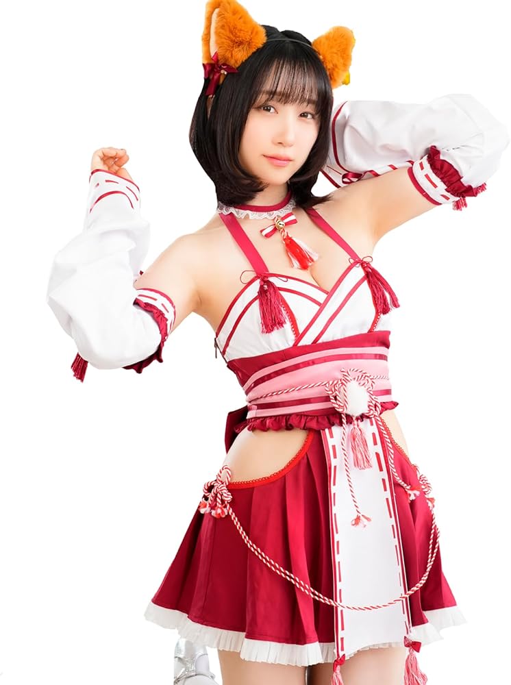 Amazon.co.jp: [Malymoon] コスプレ 巫女 狐 新年 正月 巫女さん 神社