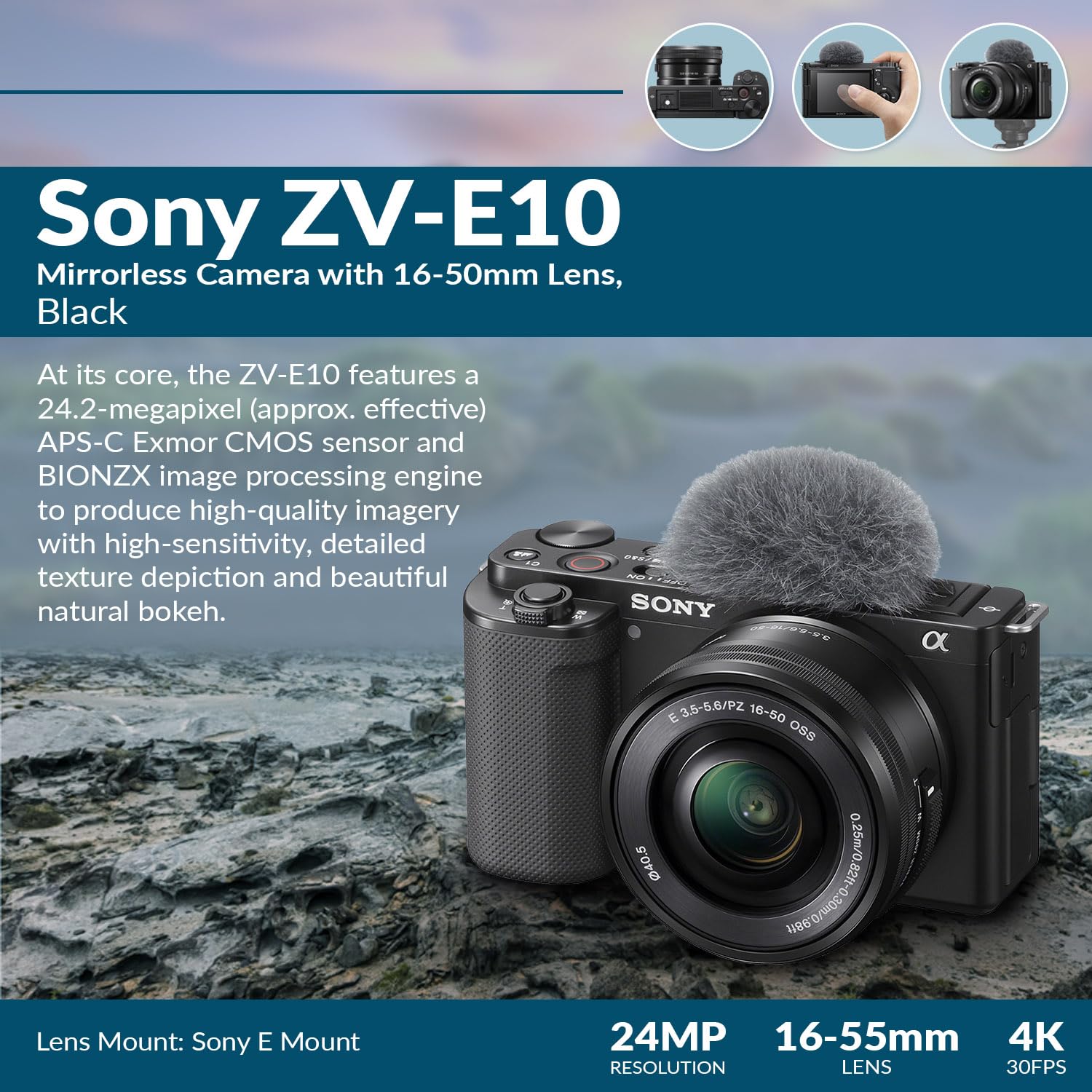 Amazon | ソニー ミラーレス交換レンズ Vlogカメラ ZV-E10 APS-C 16