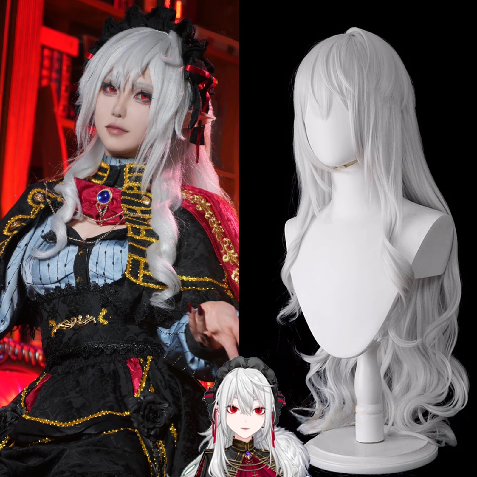 Amazon.co.jp: バーチャルYouTuber VTuber 葛葉 コスプレ ウィッグ 白