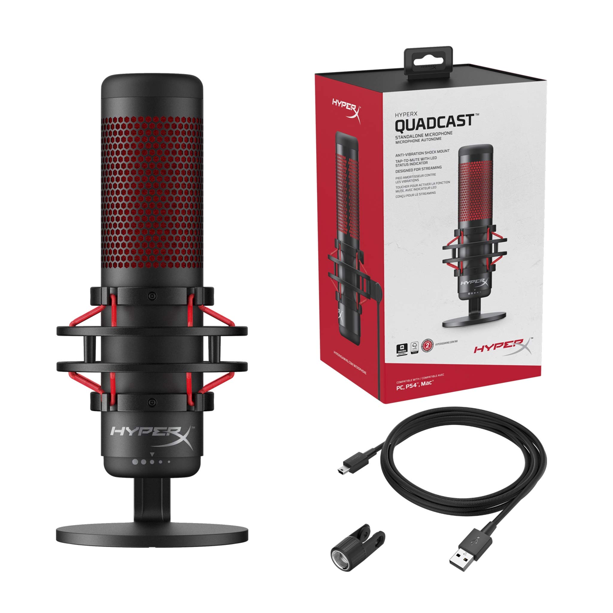 Amazon.co.jp: HyperX QuadCast USBコンデンサーゲーミングマイク PC
