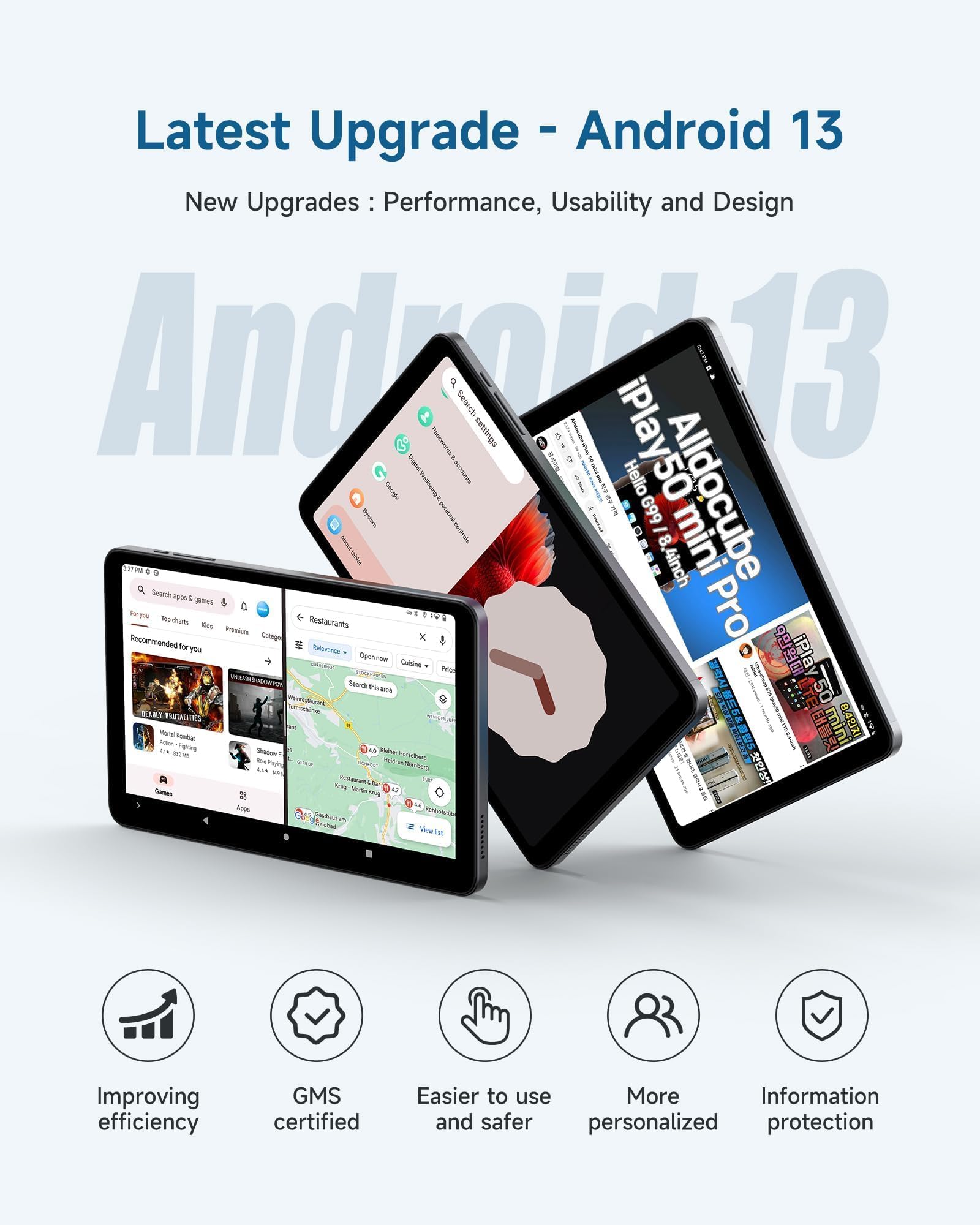 Amazon.com : ALLDOCUBE 8.4 inch Tablet iPlay50 Mini NFE, Widevine