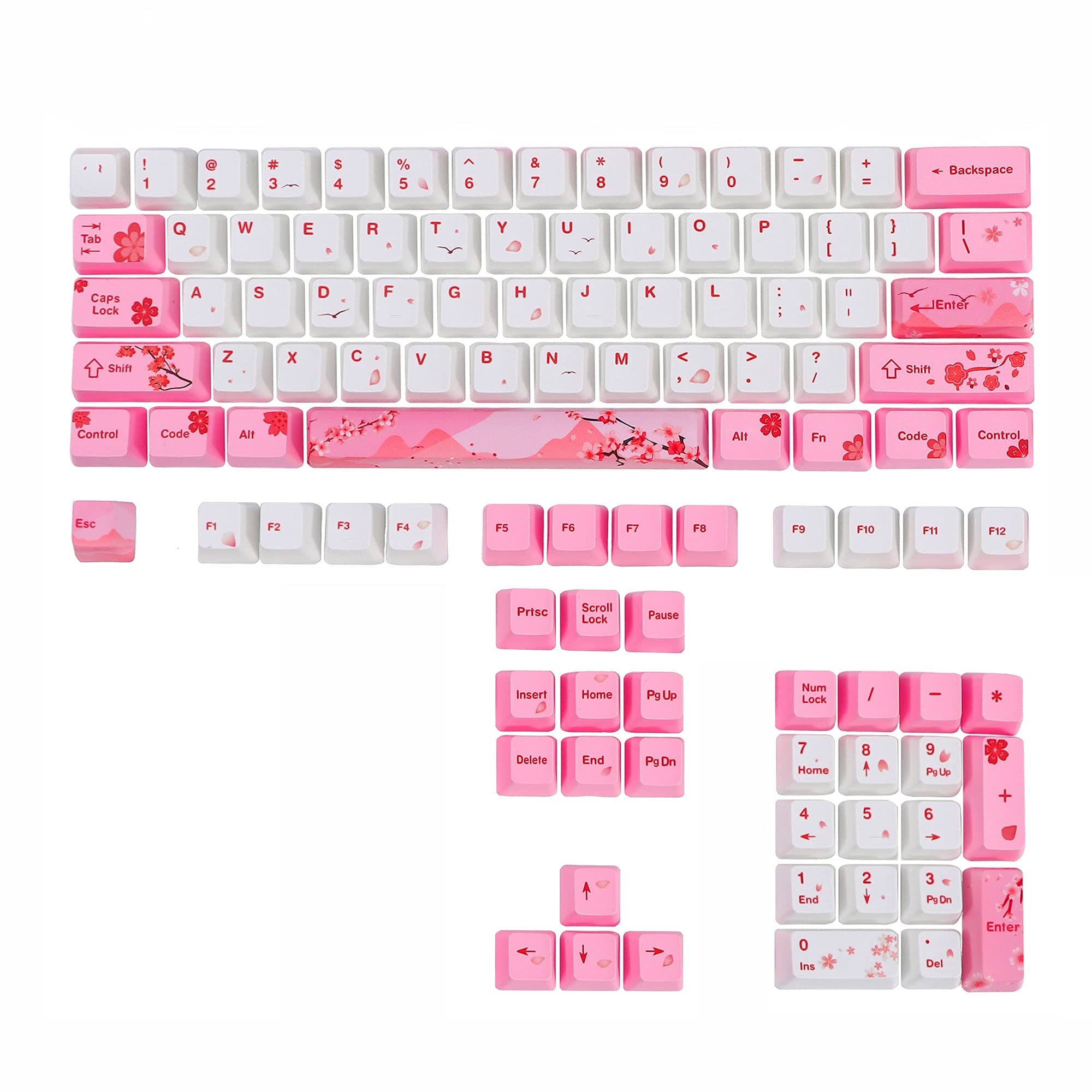 Amazon.com: GTSP 104 Pink Keycaps Cute Japanese Custom Gaming