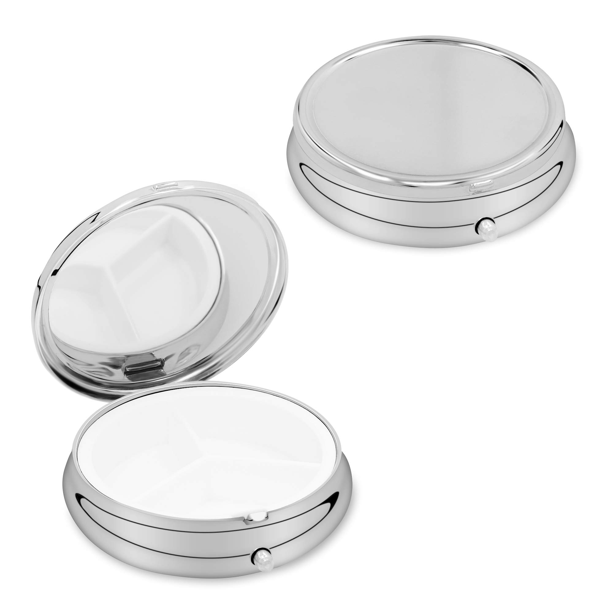 Amazon.com: kwmobile 3 Compartment Pill Box - Set of 2X Stainless