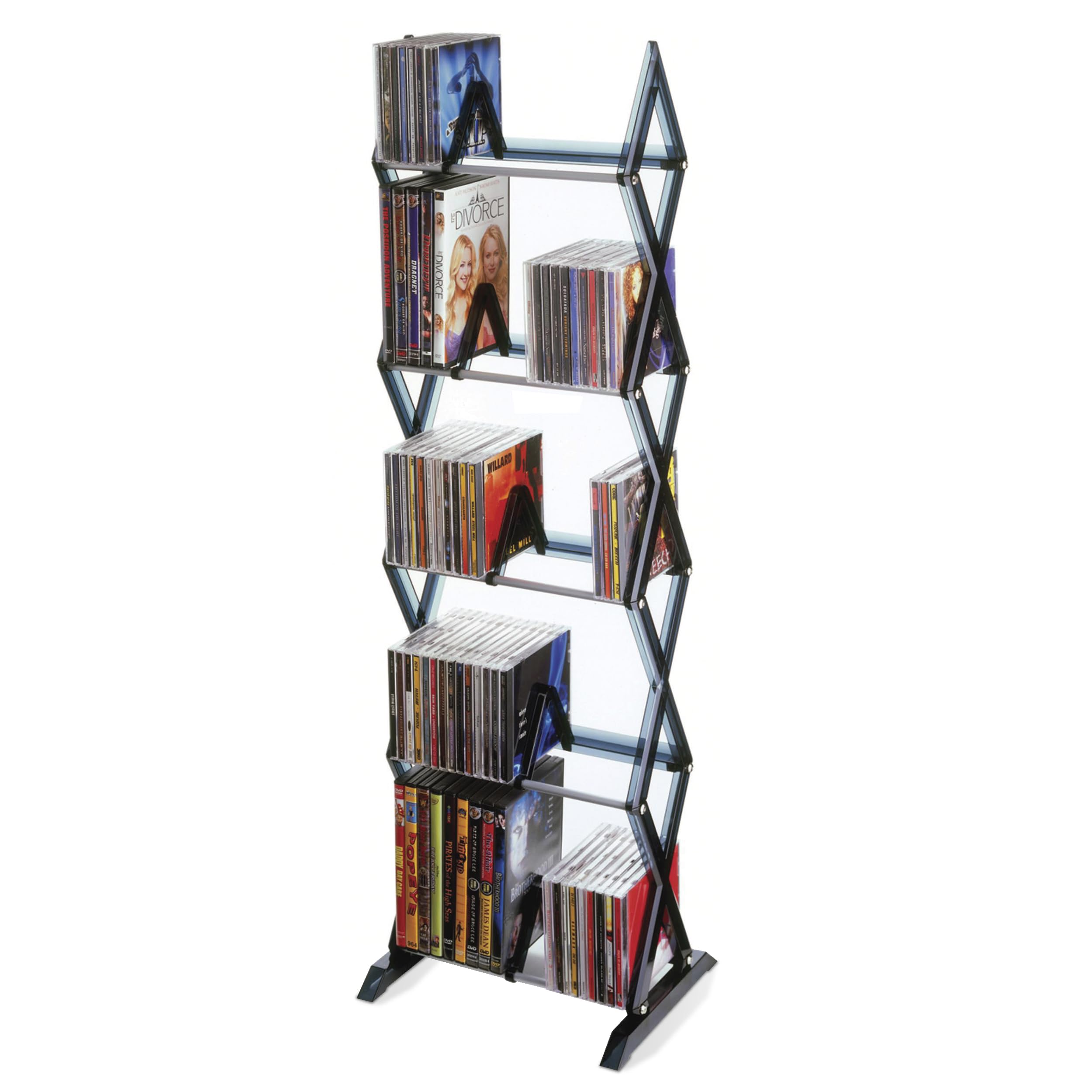 Amazon.com: Atlantic Mitsu 5-Tier Media Rack - 130 CD or 90 DVD