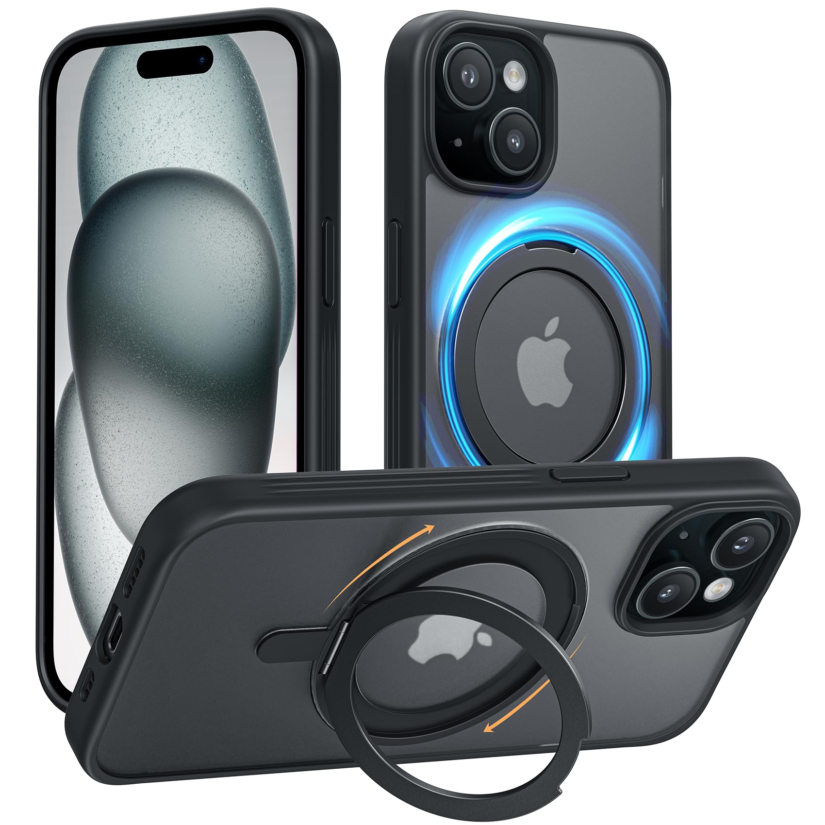 Amazon.co.jp: NIMASO iPhone 15 用 ケース 縦横両対応 360°回転