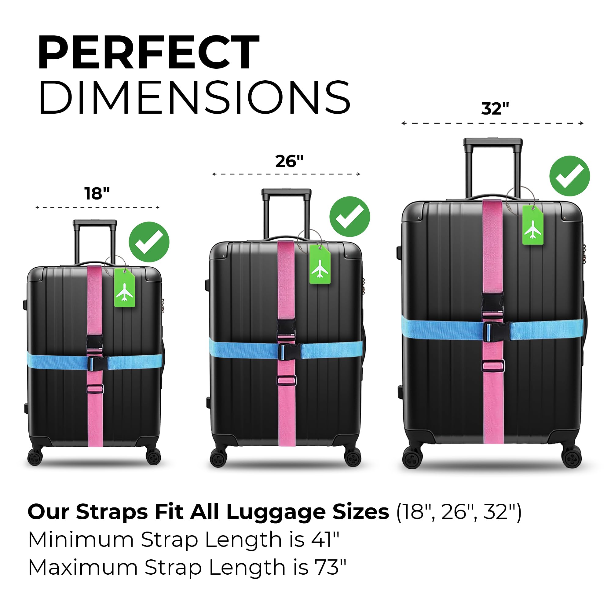 Amazon.com | Luggage Straps 8Pack TSA Approved Adjustable Suitcase