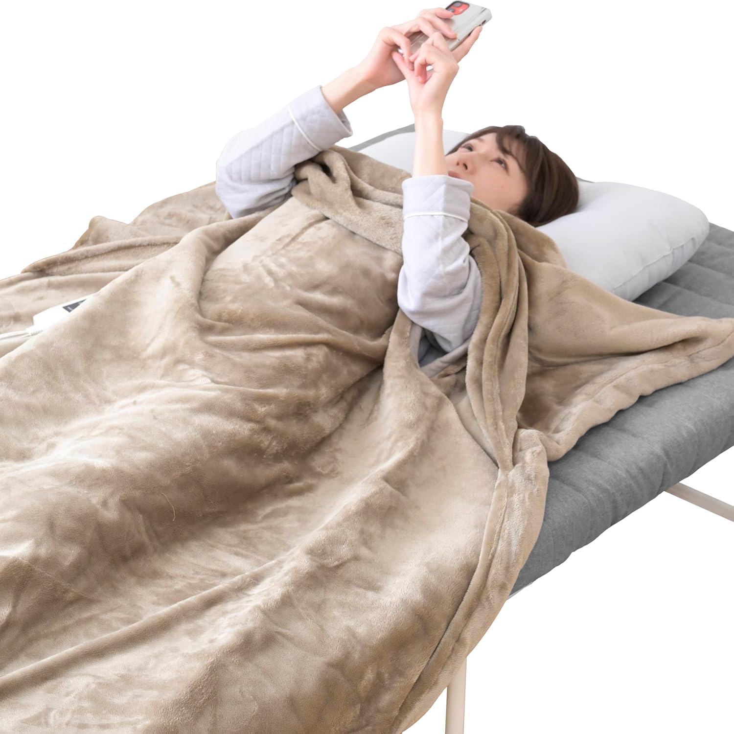 Amazon | [山善] 電気毛布 188×130cm 洗える 「毛布に入ったまま両手が