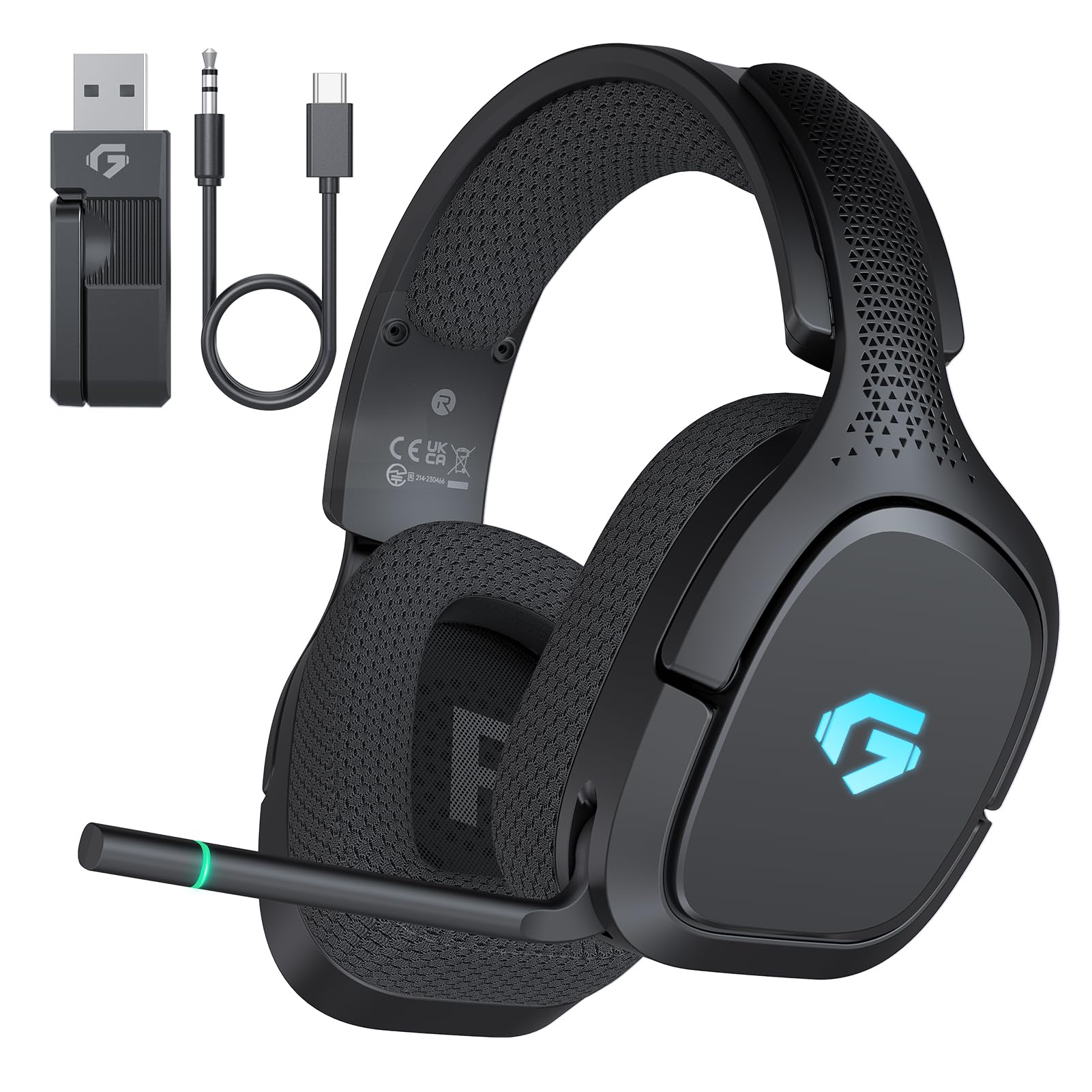 Amazon.co.jp: ゲーミングヘッドセット 【2.4G USB/Type-cアダプター