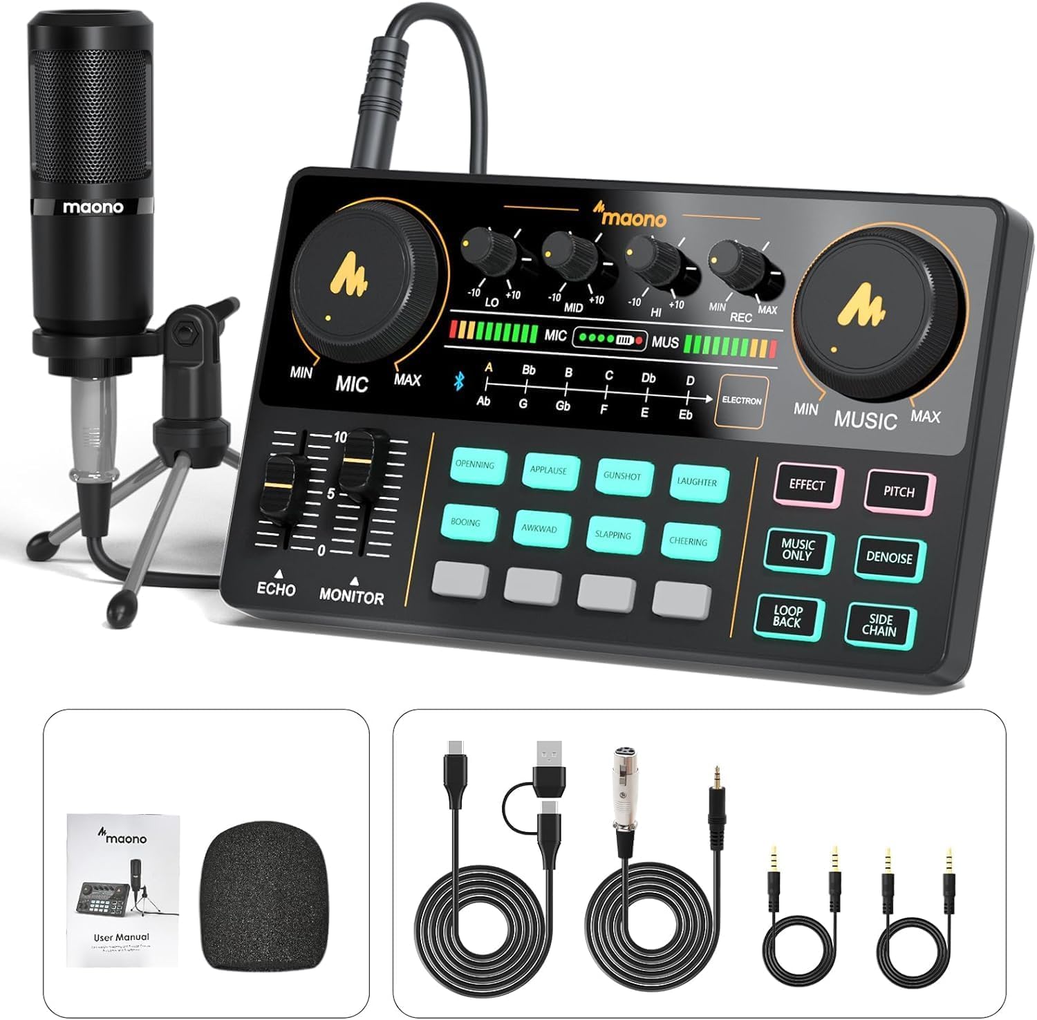 Amazon | MAONO オーディオインターフェース オーディオミキサー Mixer