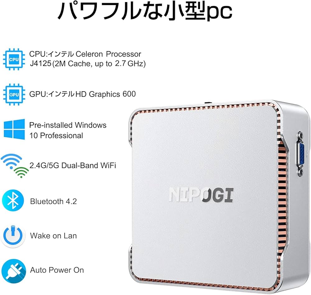 Amazon.co.jp: NiPoGi ミニpc Windows 11 Pro、mini pc 8GB DDR4 256GB