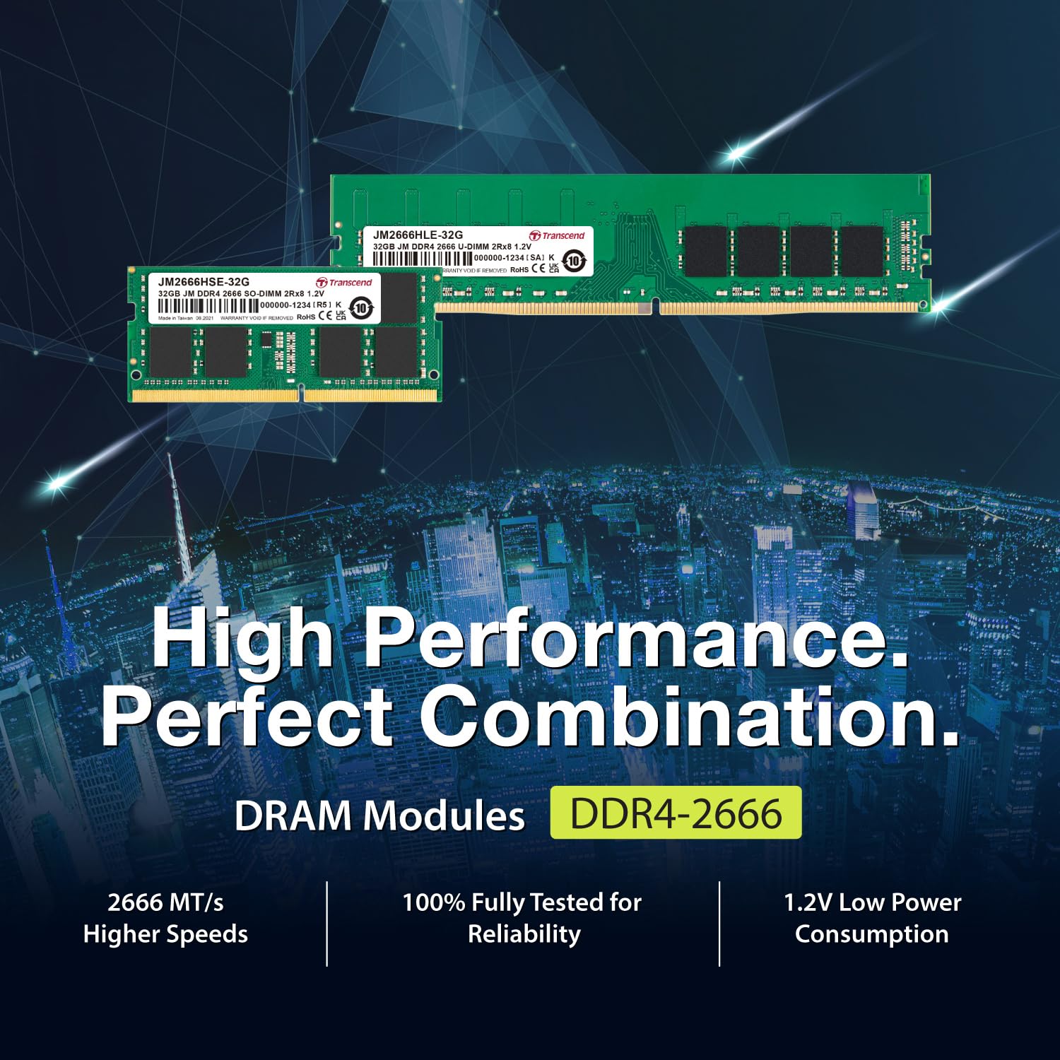 Transcend DDR4 DRAM Module (JetRam) 2666 Mbps XGB (JM2666HSE-16G