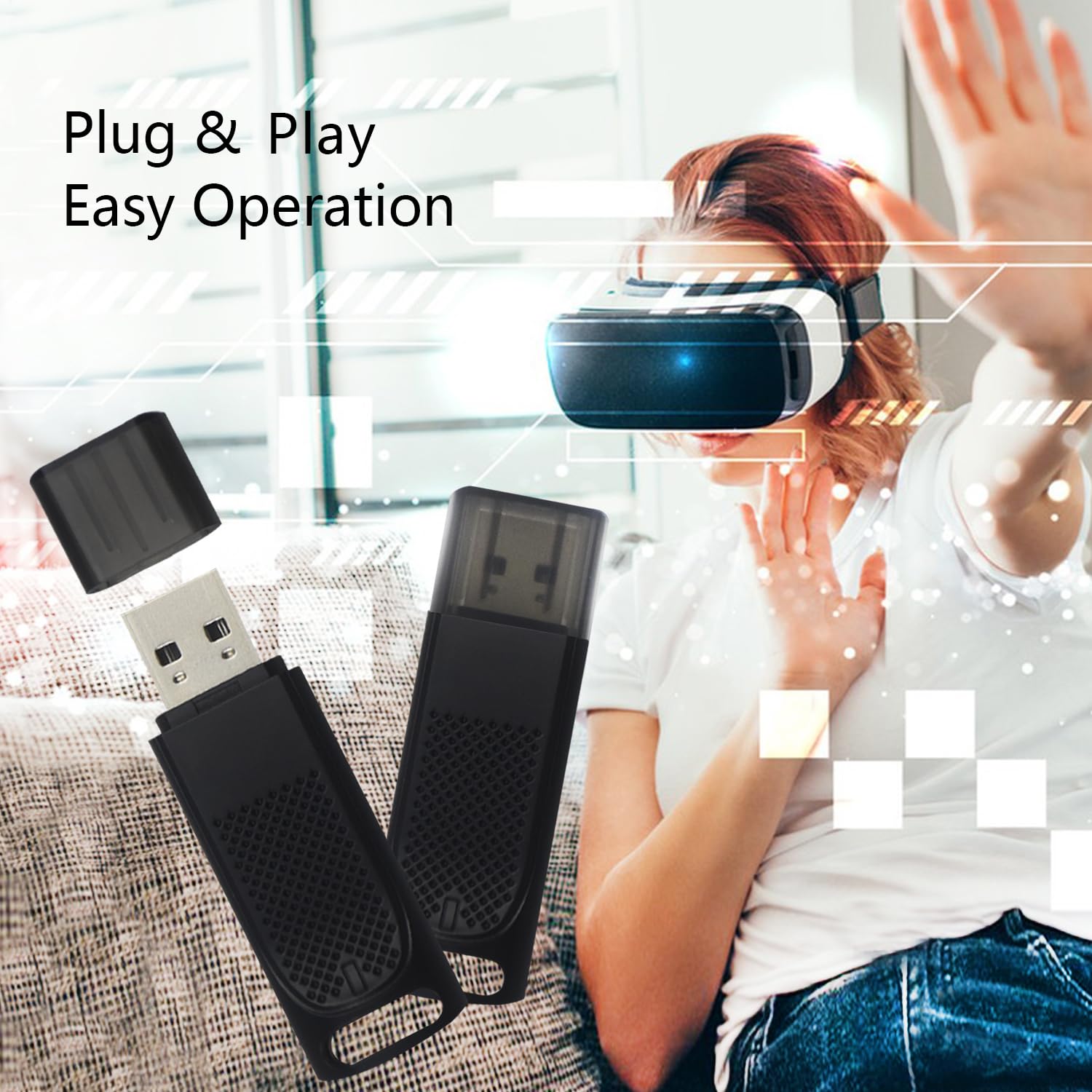 Amazon | GeekTeches Steam VR USB ドングルレシーバー (2パック