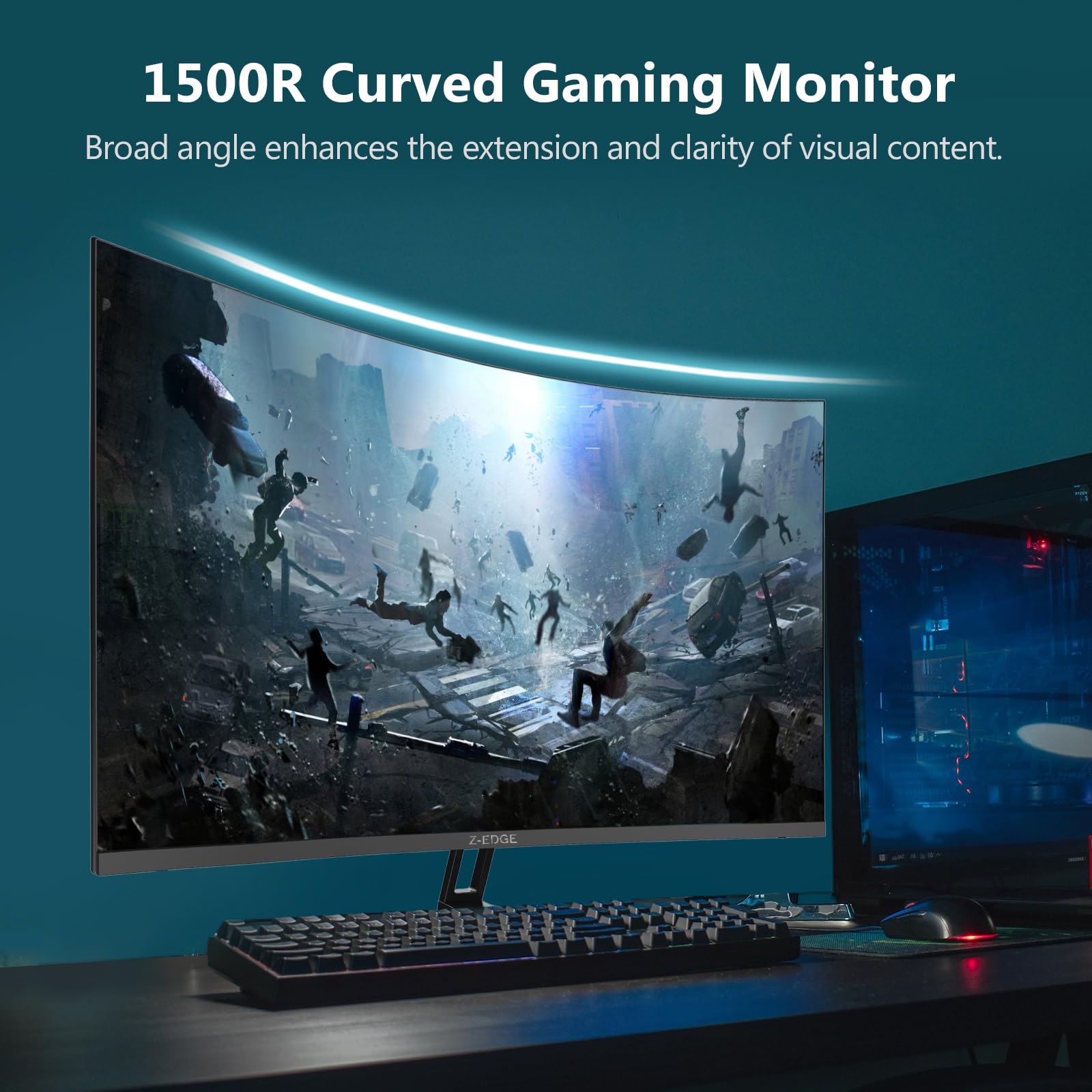 Amazon.com: Z-Edge 32 inch Curved Gaming Monitor, QHD 1440P 180Hz