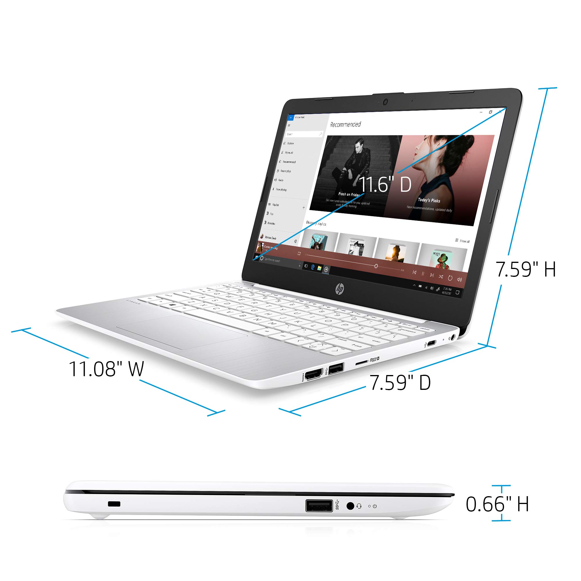 Amazon.com: HP Stream 11.6-inch HD Laptop, Intel Celeron N4000, 4