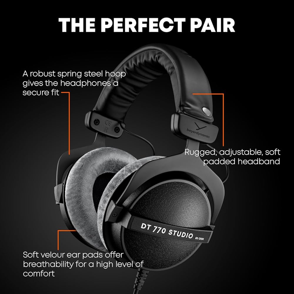 beyerdynamic Fones de ouvido DT 770 Pro Studio – Over-Ear, fechado
