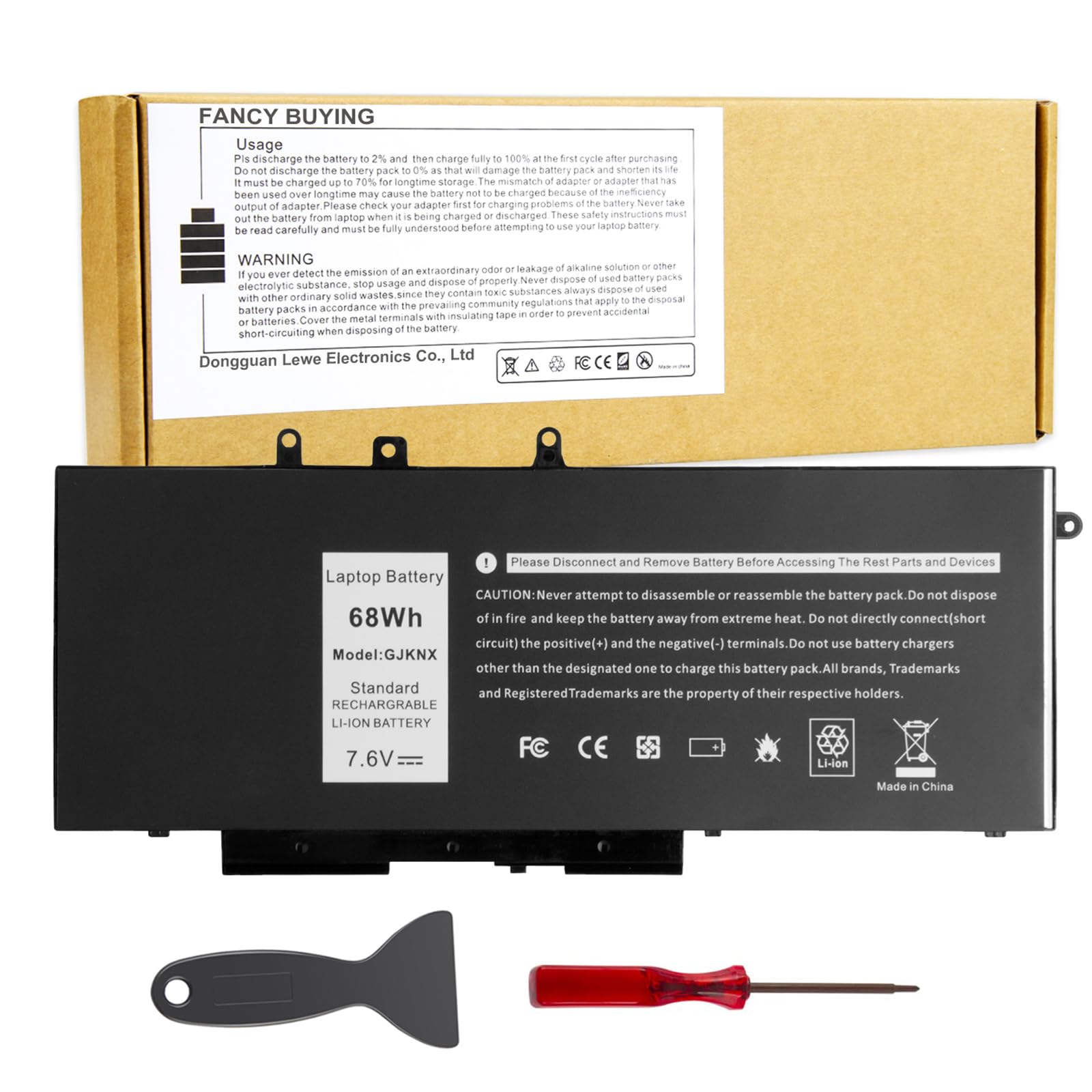 Amazon.com: Fancy Buying 68Wh GJKNX 93FTF Laptop Battery