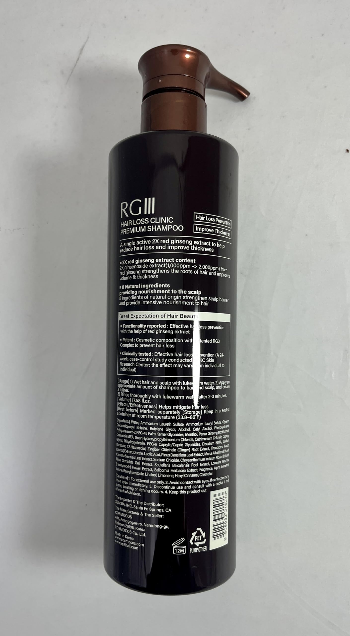 Amazon.com: RG3 RGIII PREMIUM HAIR LOSS CLINIC SHAMPOO (ONE BOTTLE