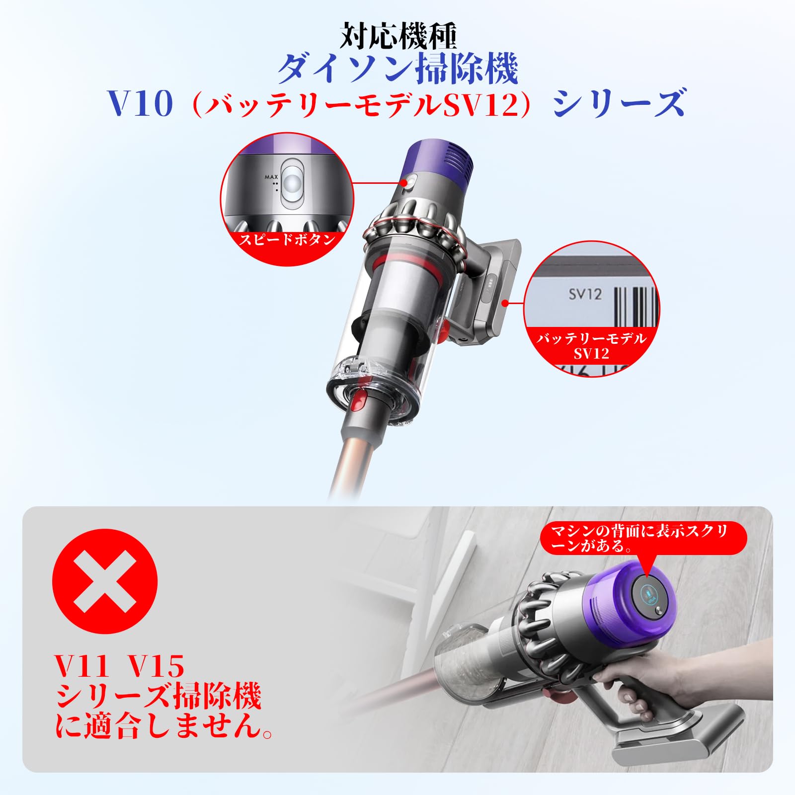 Amazon | V10 SV12 メインボディ 交換部品 ダイソン V10 SV12 イン