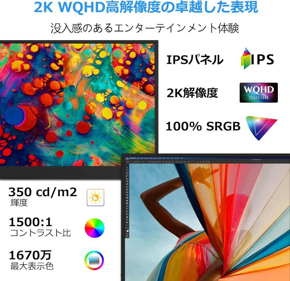 Amazon.co.jp: Acouto XC16 Pro, 2K モバイルモニター 16インチ 疲れ目