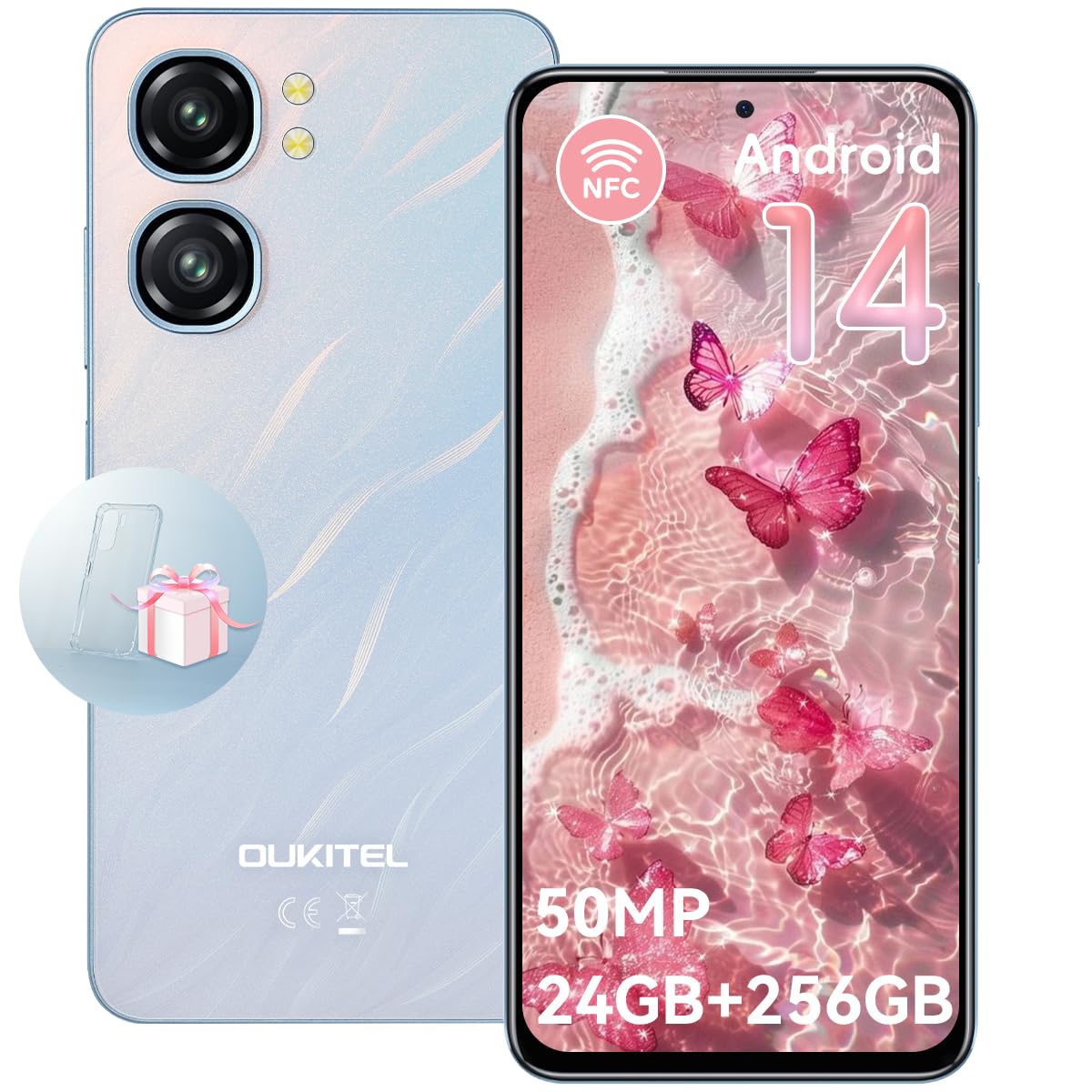 Amazon | OUKITEL C58 Pro SIMフリー スマホ 本体 - 24GB RAM+256GB