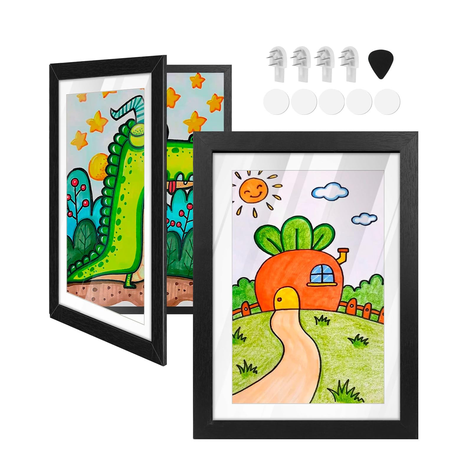 Amazon.co.jp: YTOPRO 2個セット アートフレーム 子供の絵 a4額縁