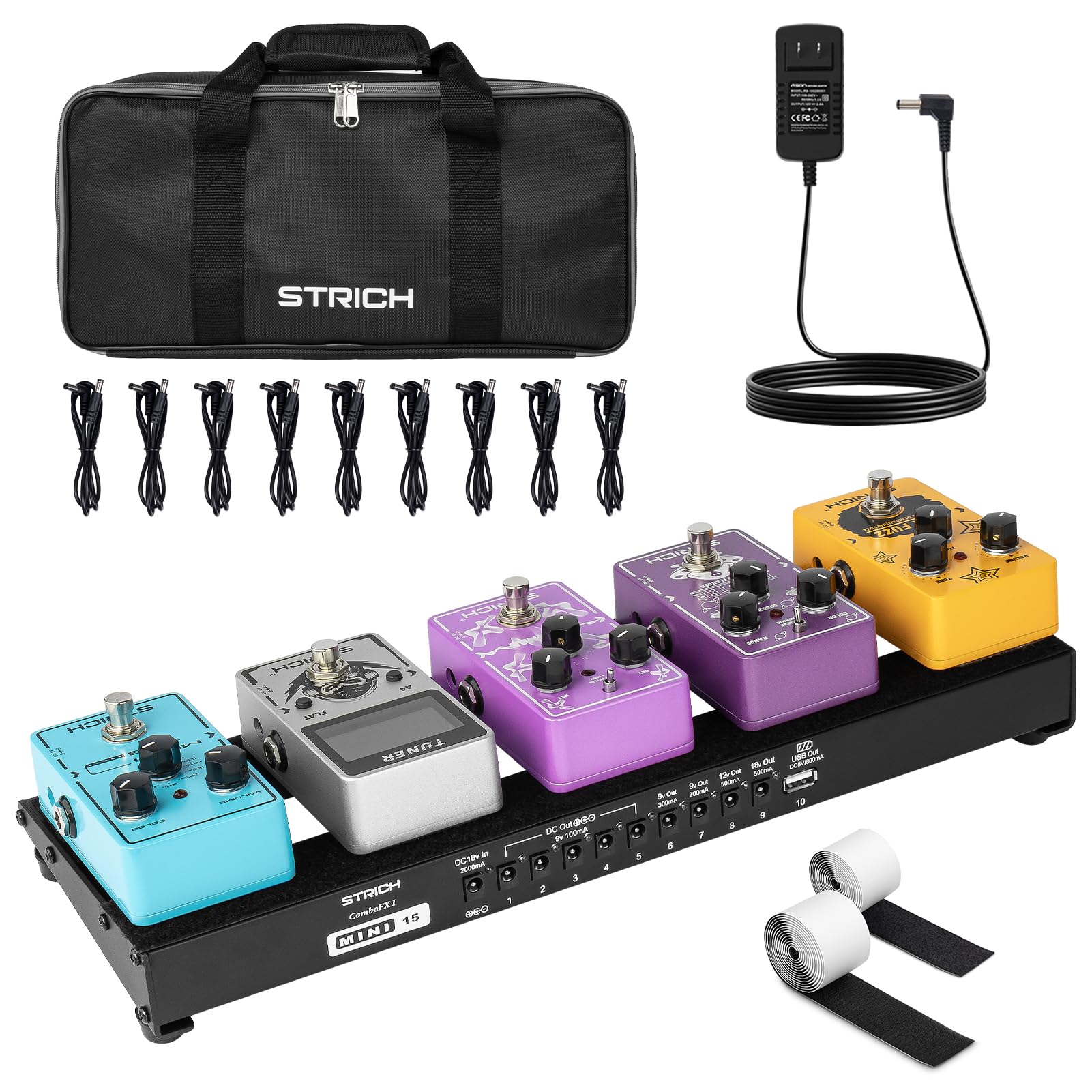 Amazon | STRICH 電源内蔵エフェクターボード 38 x 13cm 0.59kg 軽量
