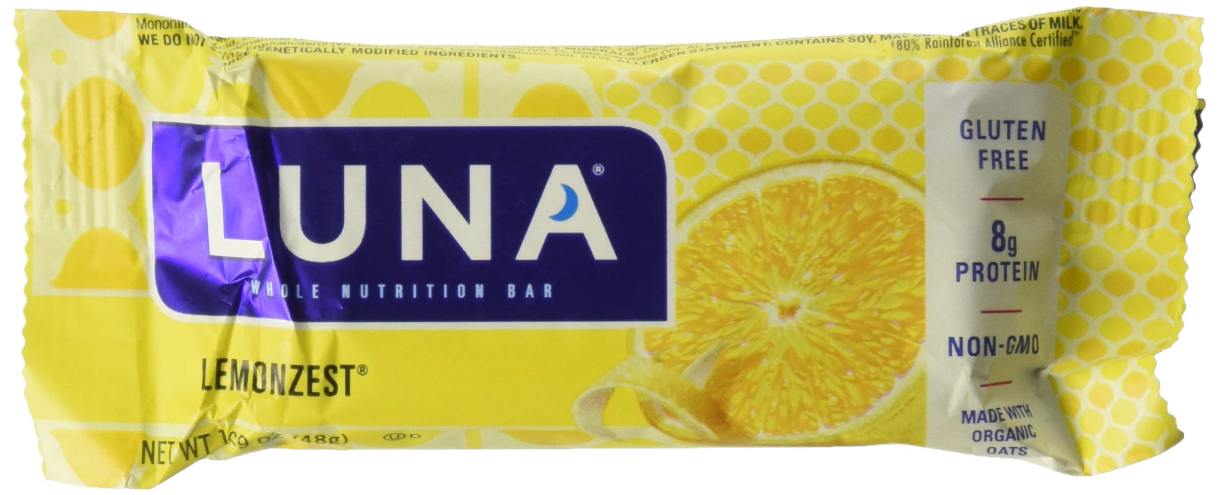 Amazon.com: Clif Bar LUNA BAR,OG3,LEMON ZEST, 1.69 OZ : Health