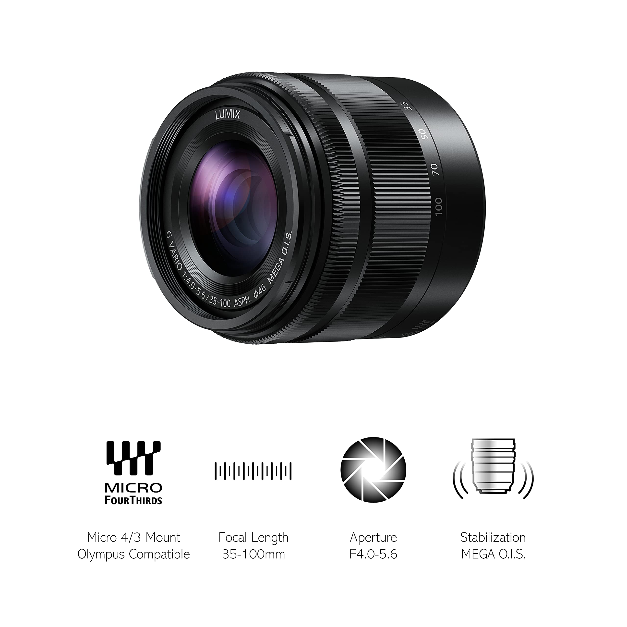 Amazon.com : Panasonic LUMIX H-FS35100E-K Micro Four Thirds 35-100