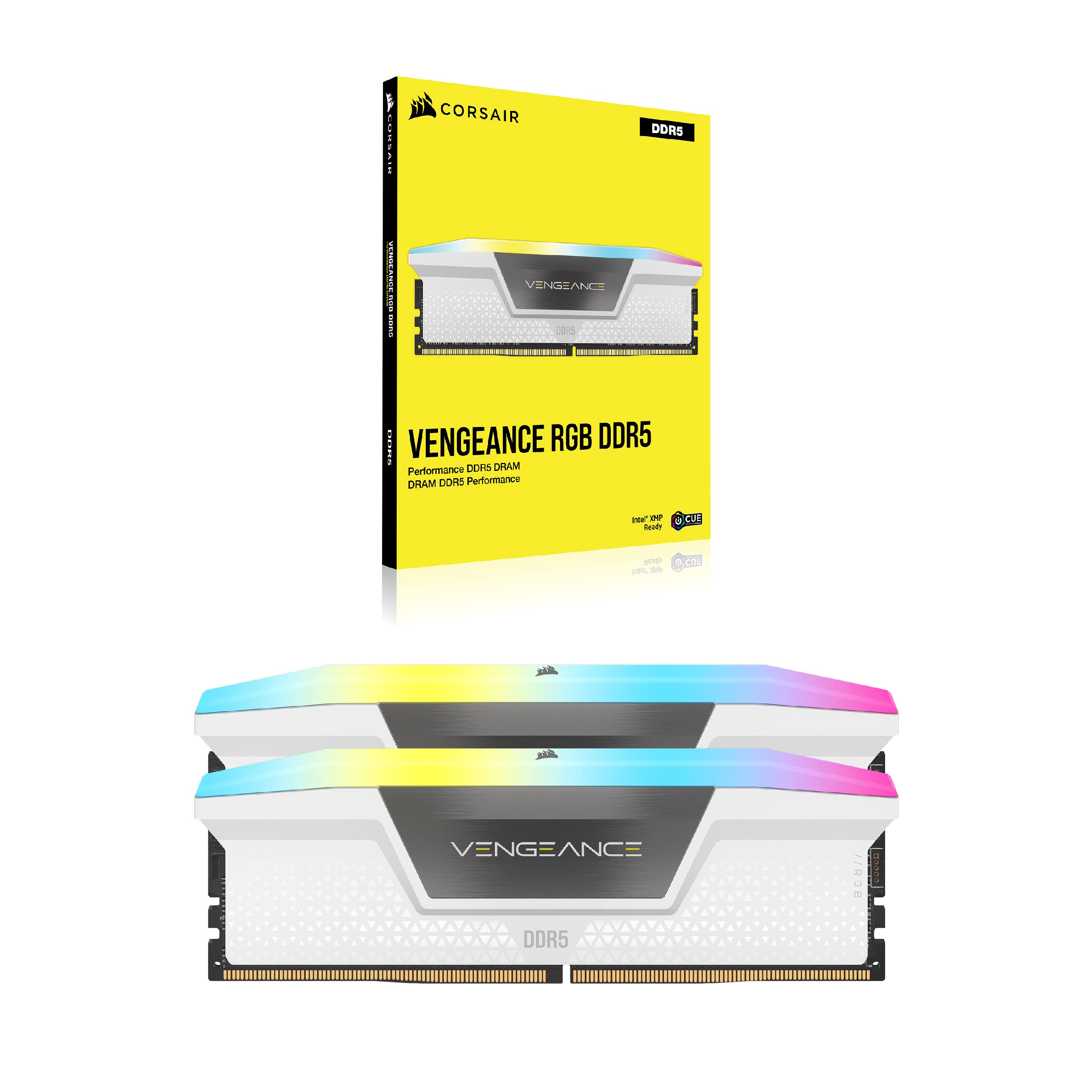 CORSAIR Vengeance RGB DDR5 RAM 32GB (2x16GB) 5200MHz CL40 Intel