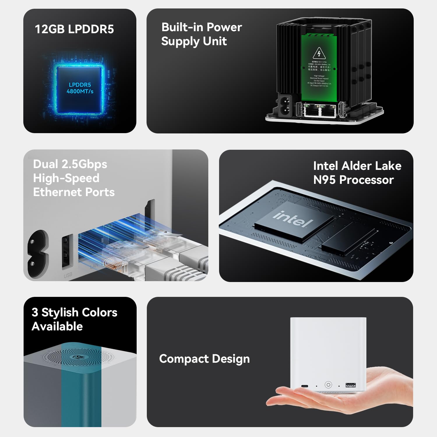 Amazon.com: Beelink ME Mini PC Intel N95, 12GB LPDDR5+1TB SSD, 6*M