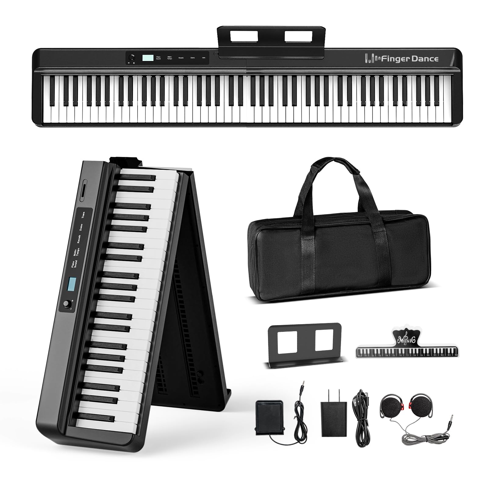 Finger Dance Folding Piano 88 Key Keyboard Pro, [ Upgrade Chip