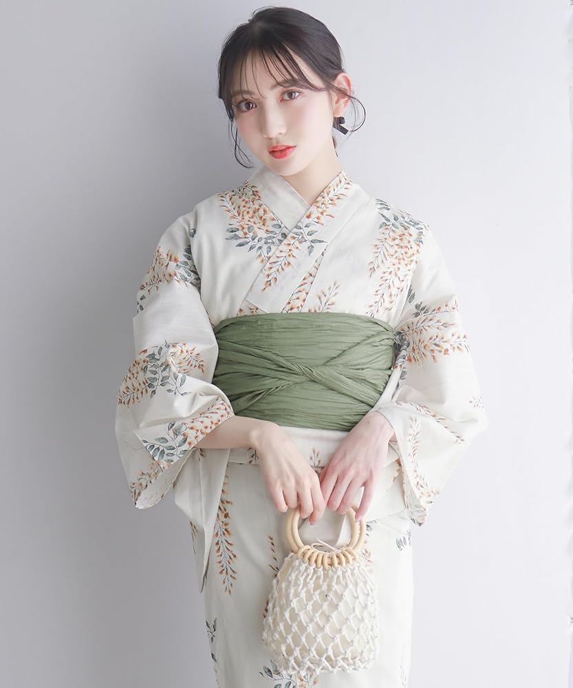 Amazon | [KYOETSU] [キョウエツ] 浴衣セット 変わり織 生成り 二部式