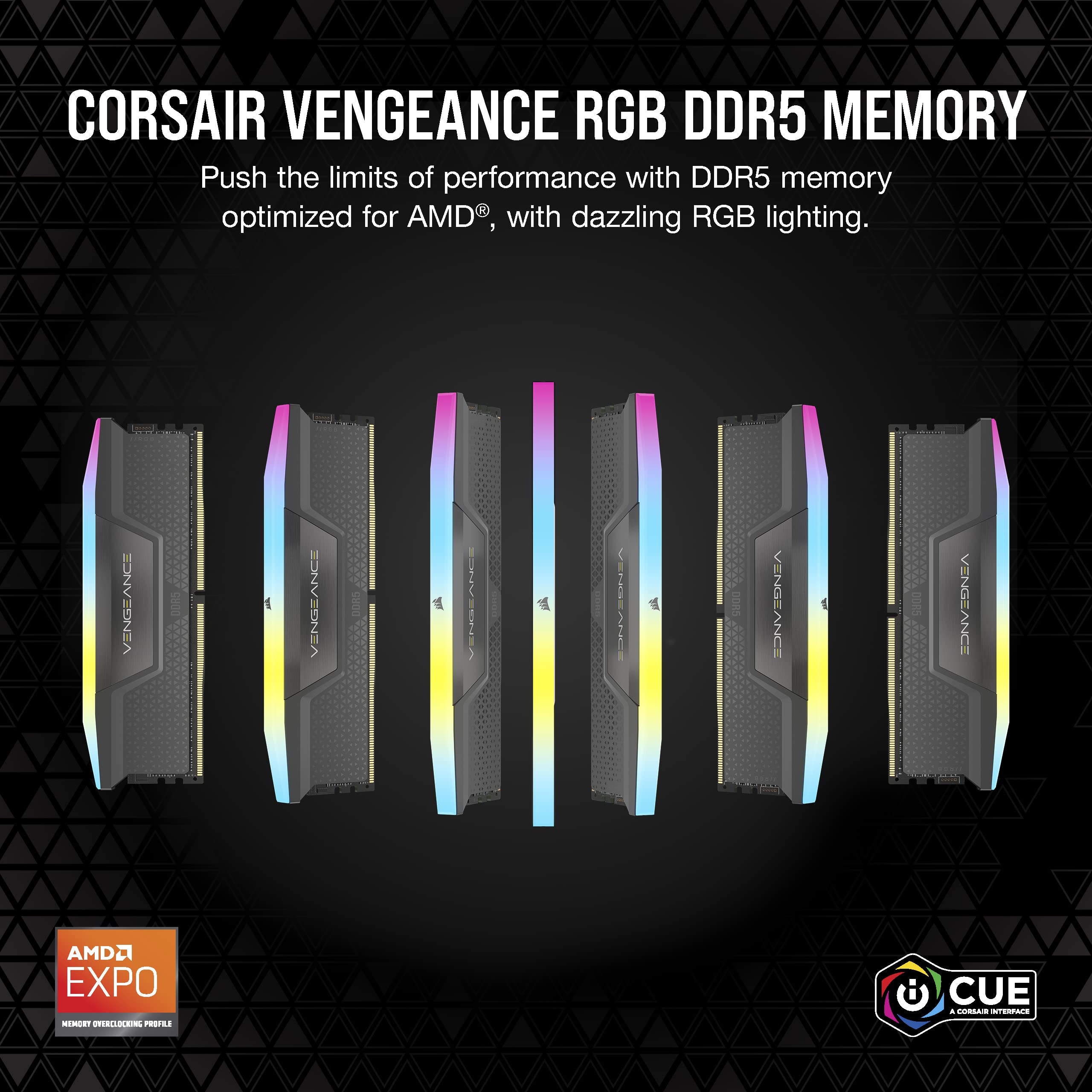 CORSAIR VENGEANCE RGB DDR5 64GB (2x32GB) DDR5 5200MHz CL40 AMD