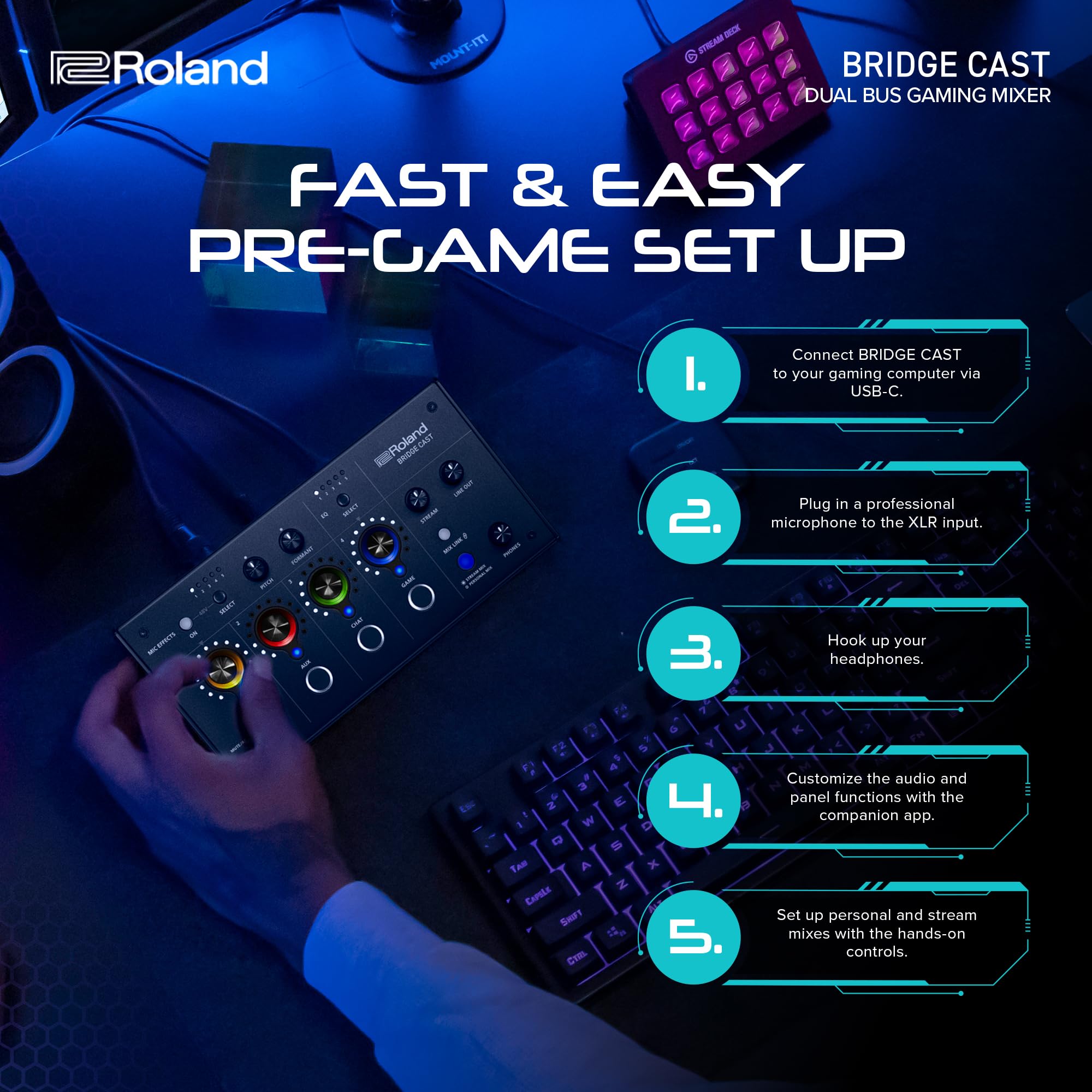 Amazon.co.jp: Roland BRIDGE CAST デュアルバスゲーミングミキサー