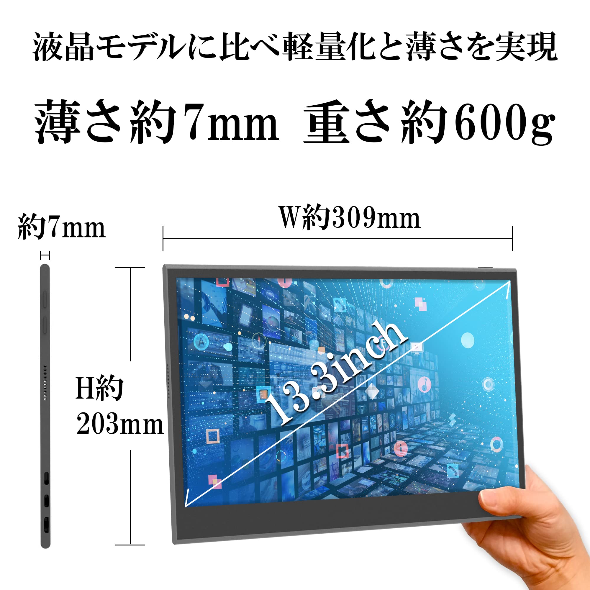 Amazon.co.jp: New Bridge 有機ELフルハイビジョンモバイルモニター