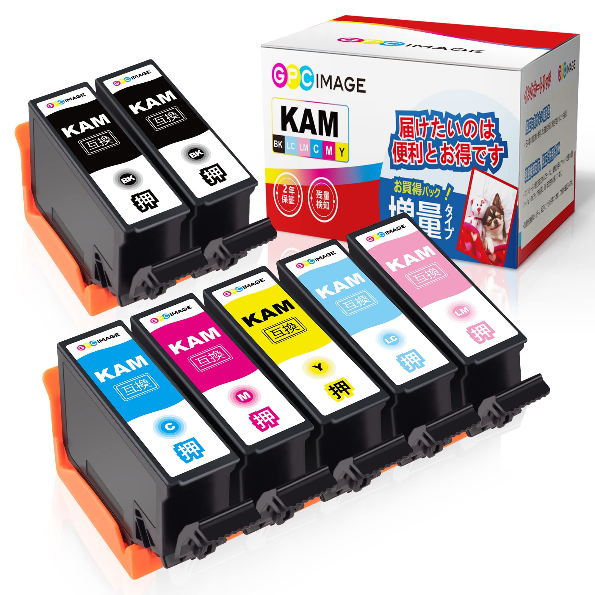 Amazon.co.jp: GPC Image KAM-6CL-L 6色パック+ KAM-BK-L (計7本) 増量