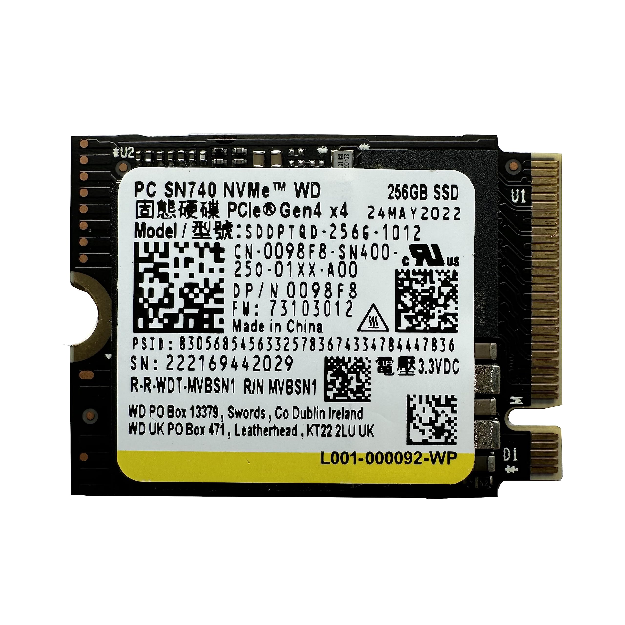Amazon | WD SN740 256GB SSD M.2 2230 30mm NVMe PCIe 4.0 Gen 4 x 4