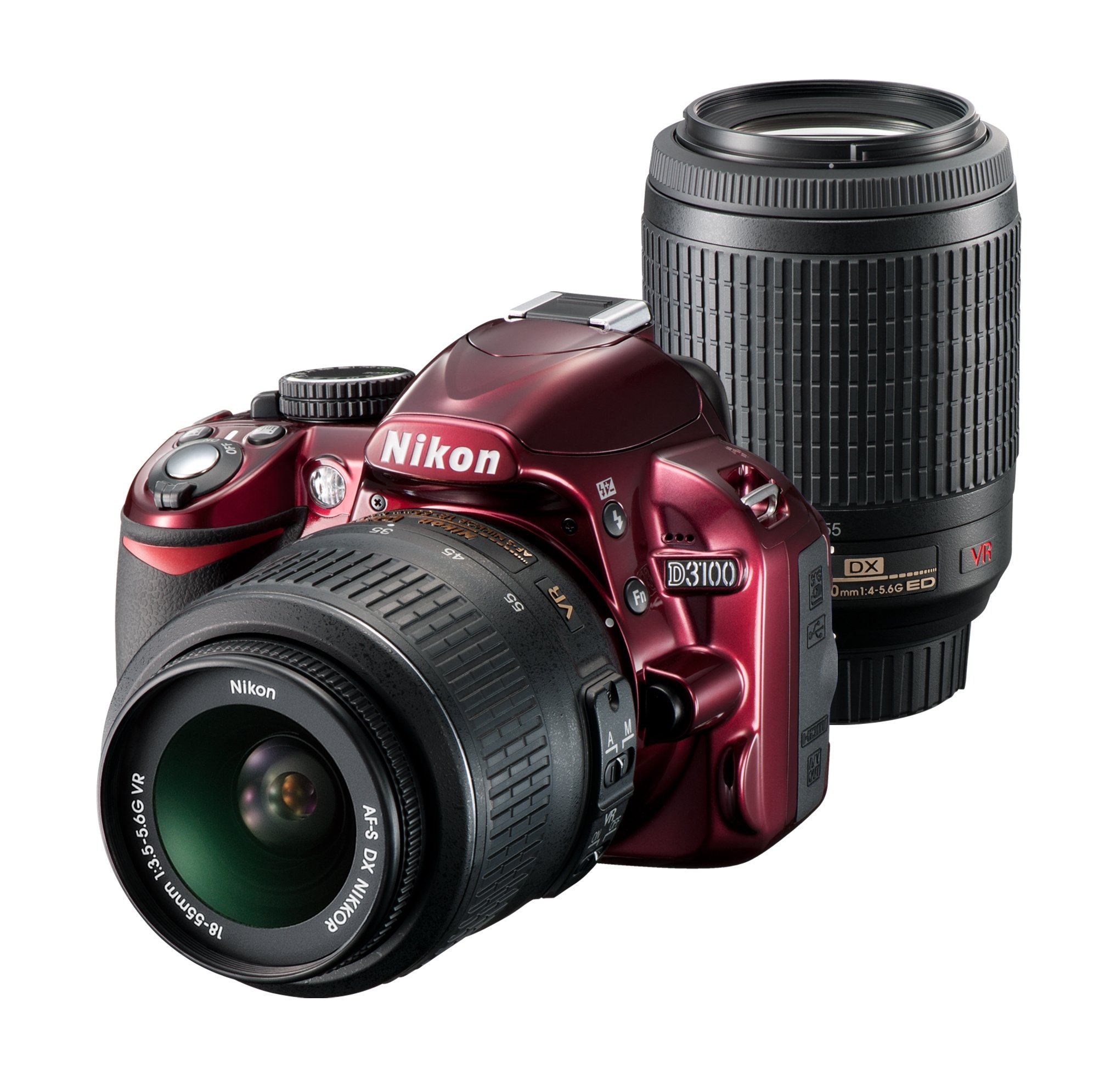 Amazon | Nikon デジタル一眼レフカメラ D3100 レッド 200mmダブル