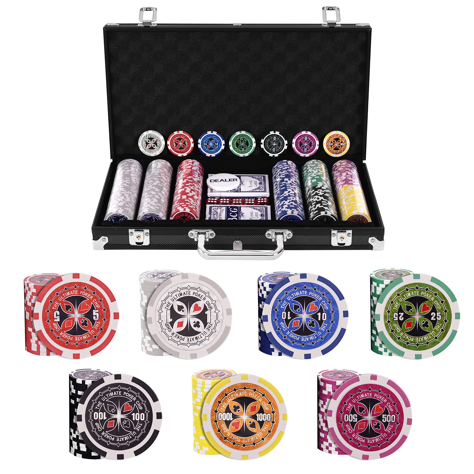 Amazon | GYMAX ポーカーチップ ポーカー チップ 300枚 カジノチップ