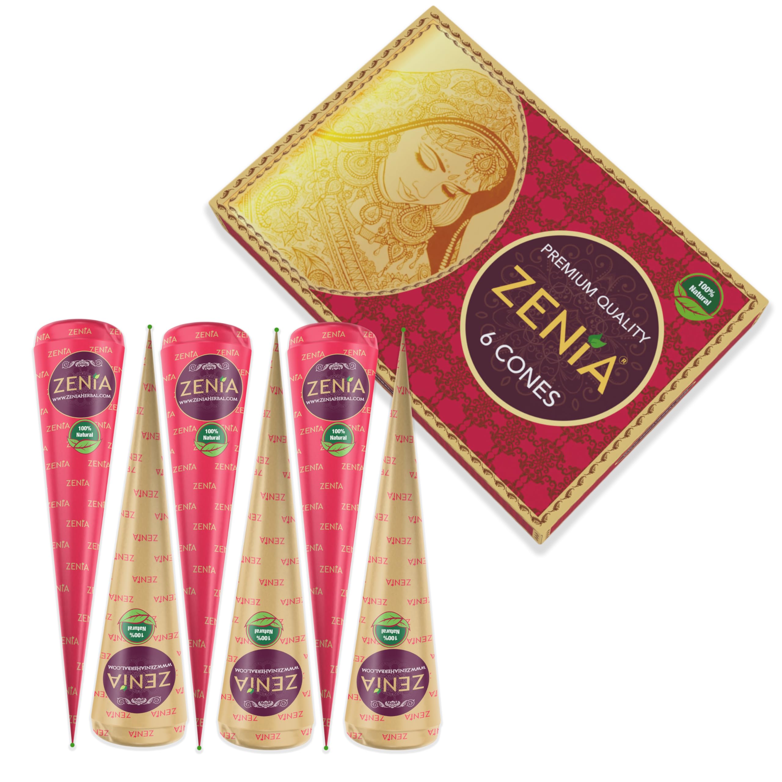Amazon.com : Zenia 6 Pack 100% Natural Ready to Use Henna Paste