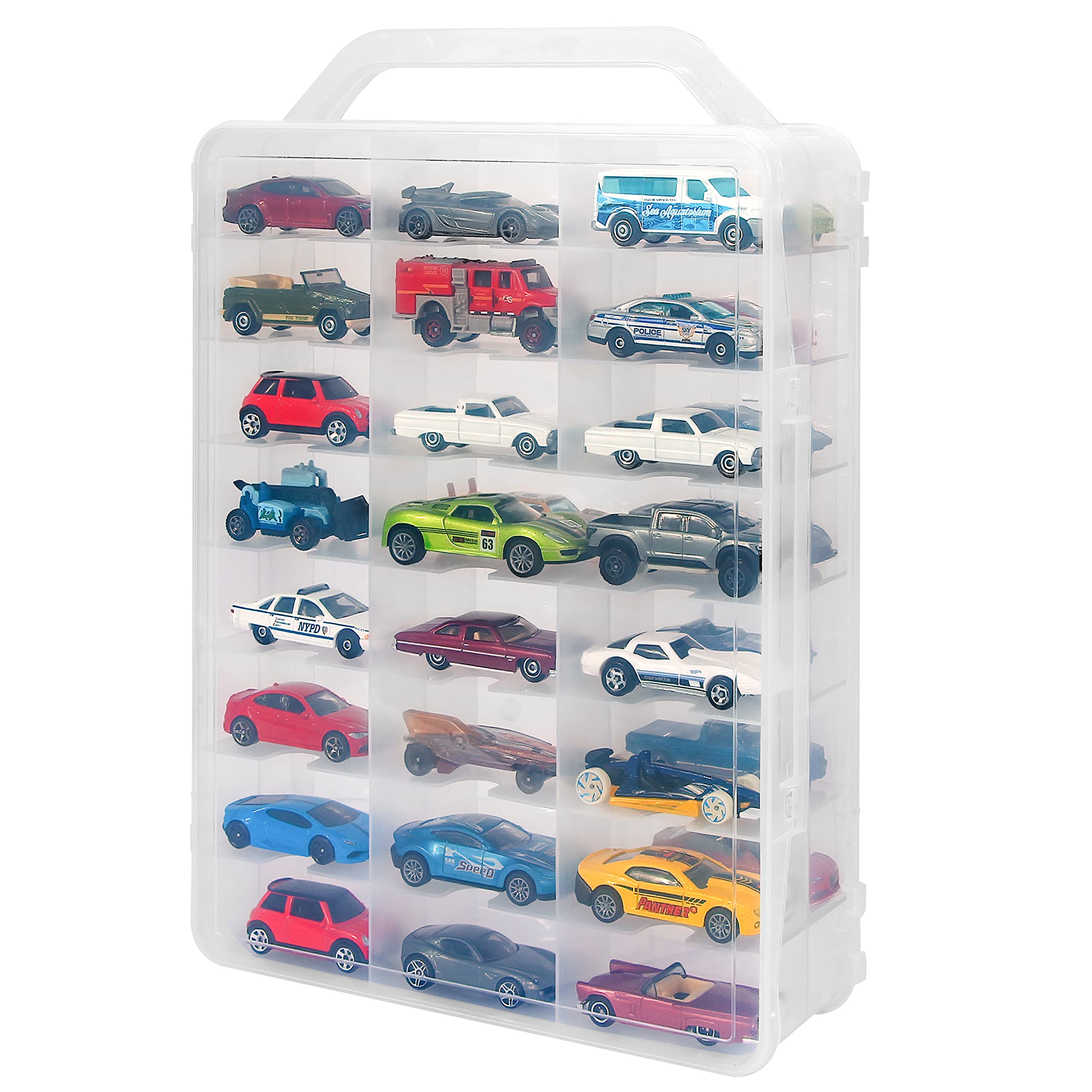 Amazon.com: KISLANE Double Sided Storage Case for 48 Toy Cars