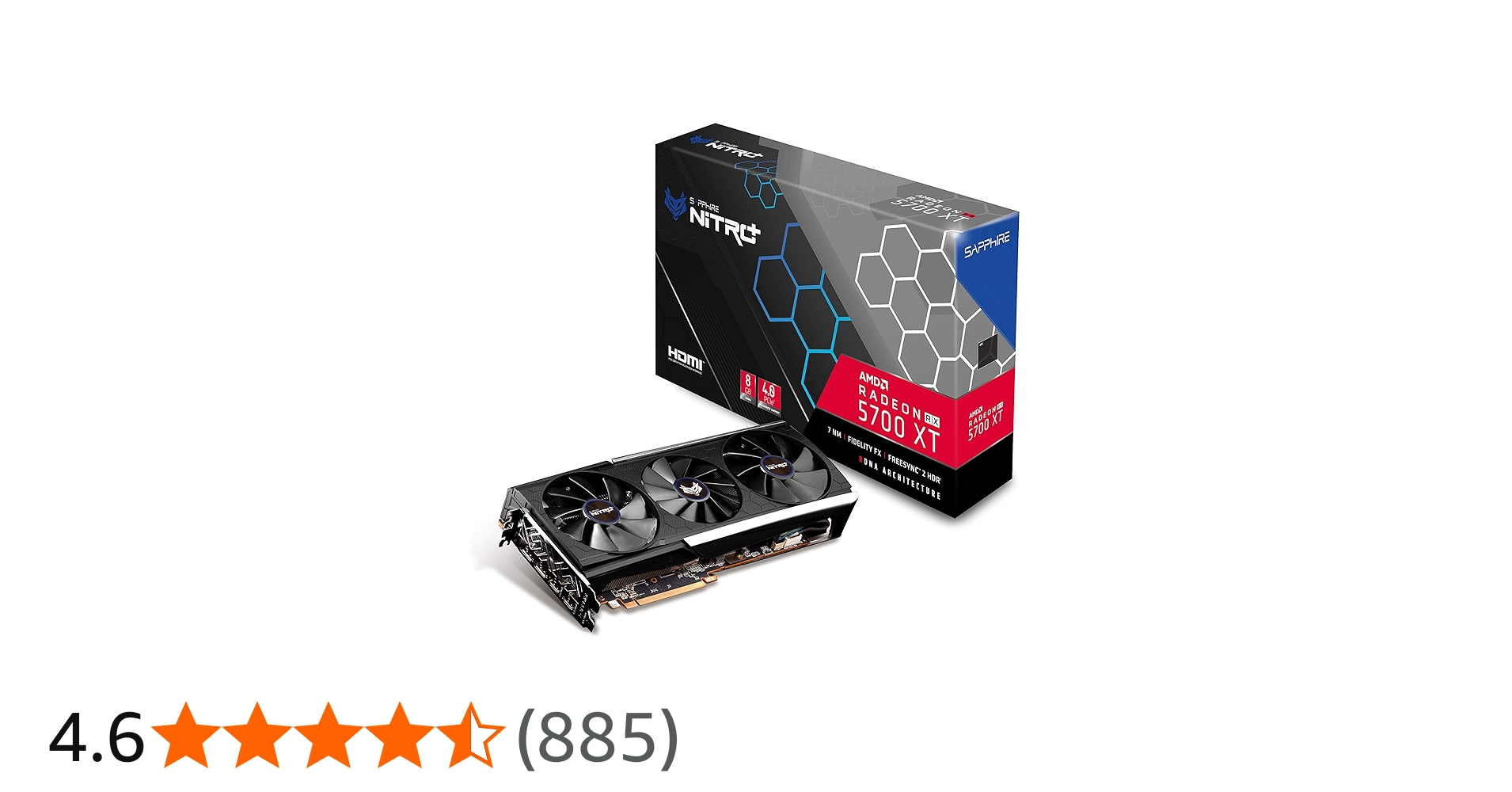 Amazon | Sapphire 11293-03-40G Radeon Nitro+ RX 5700 XT 8GB GDDR6