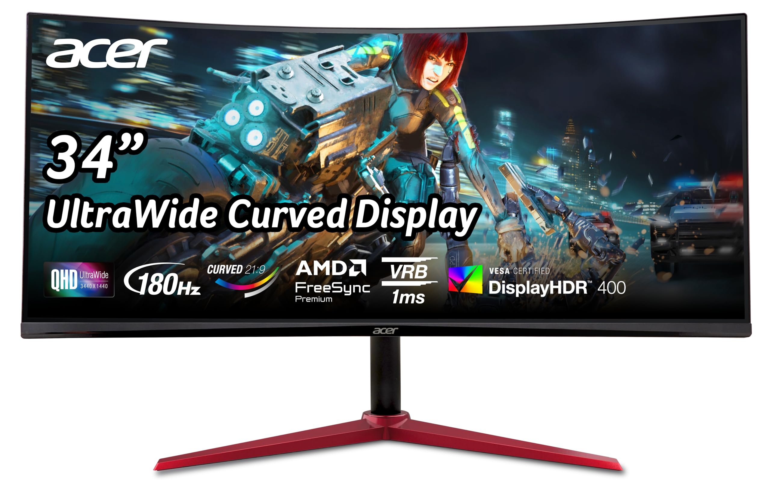 Amazon.co.jp: acer Nitro 34インチ UWQHD 3440 x 1440 1500R カーブ