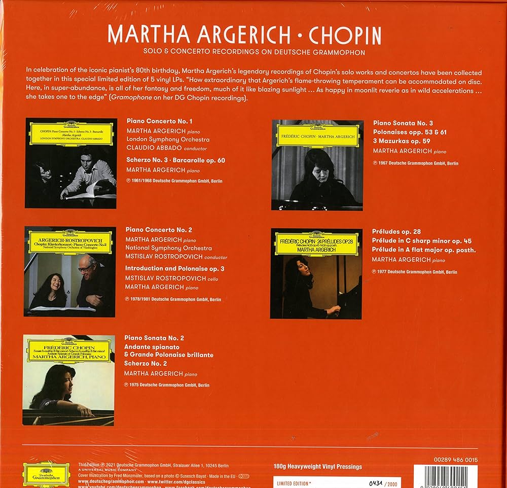 クラシック Martha Argerich / Chopin 5CD Box Set Martha Argerich