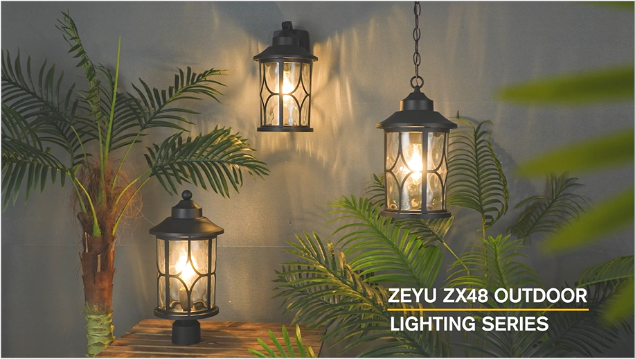 zeyu 14.6 Inch Outdoor Porch Light, Farmhouse 1-Light Outdoor Wall