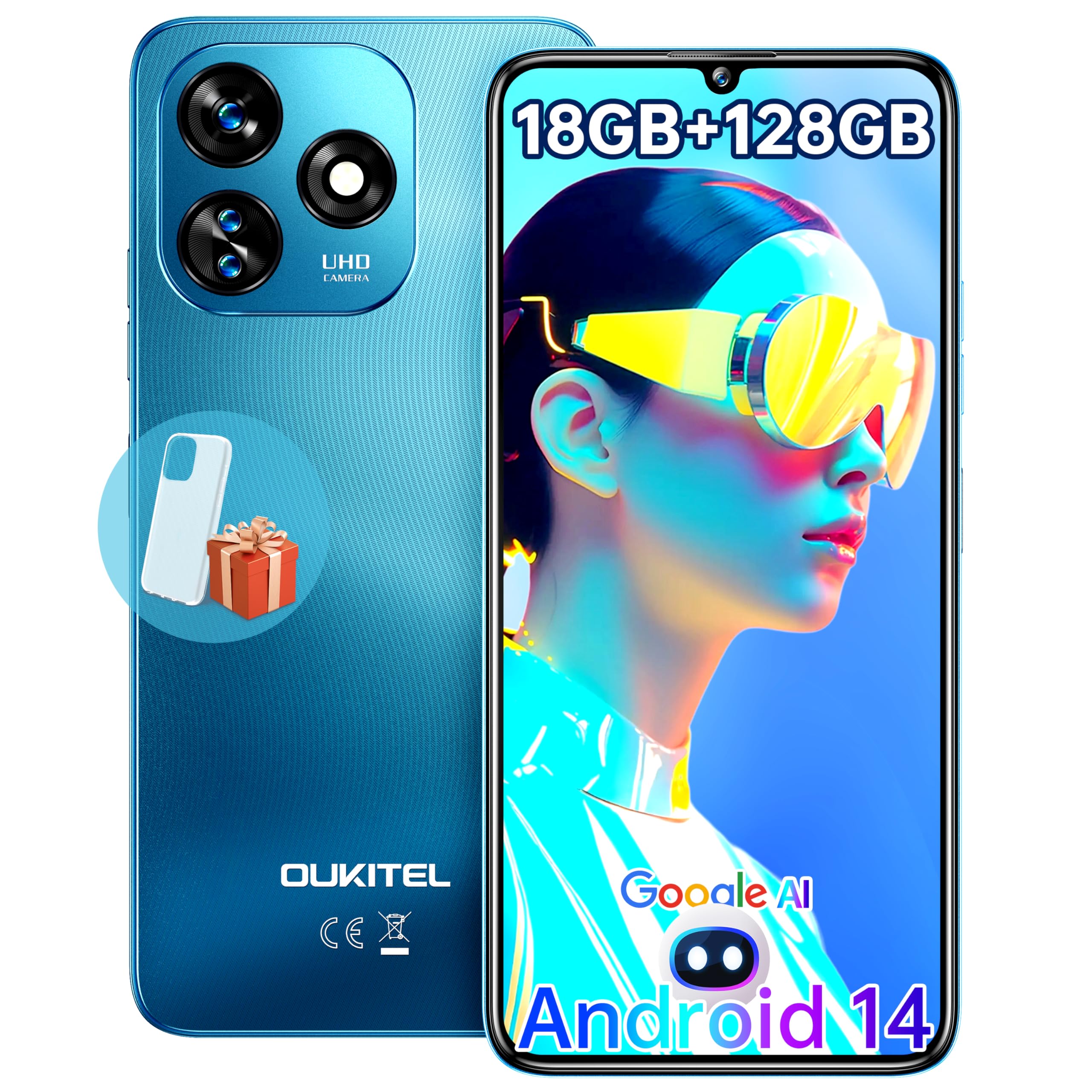 OUKITEL C51 Mobile Phones Sim Free Unlocked, 6.8